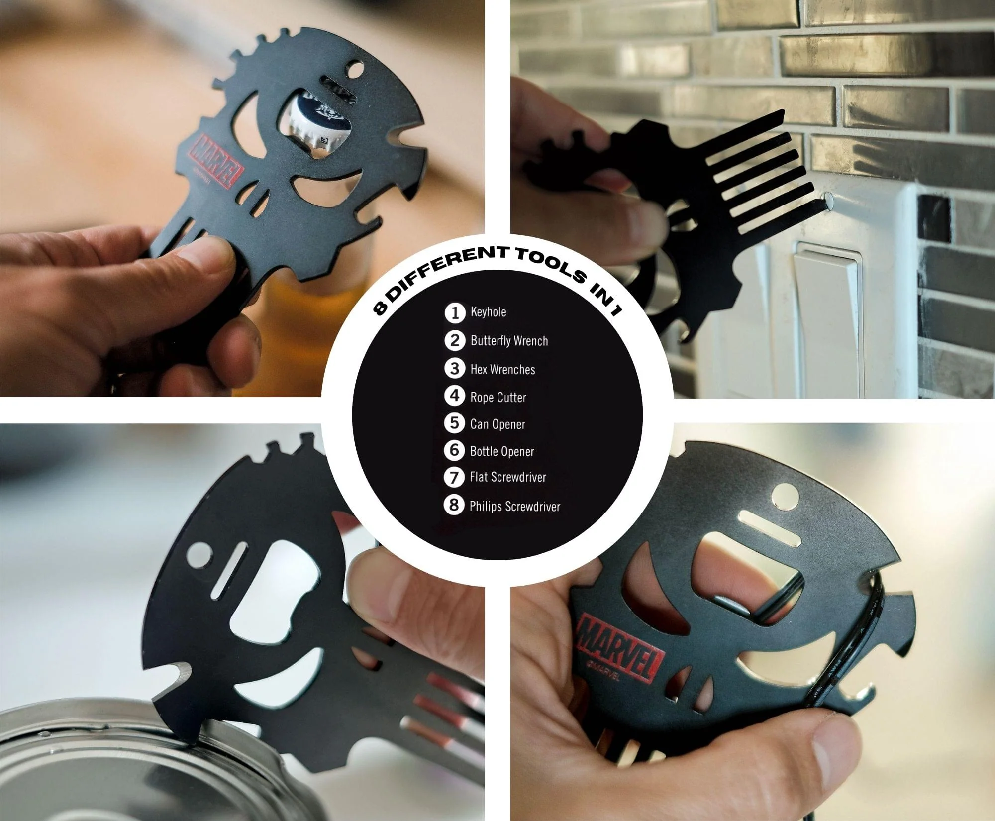 Marvel Punisher Skull 7-In-1 Multitool Kit - Image 2