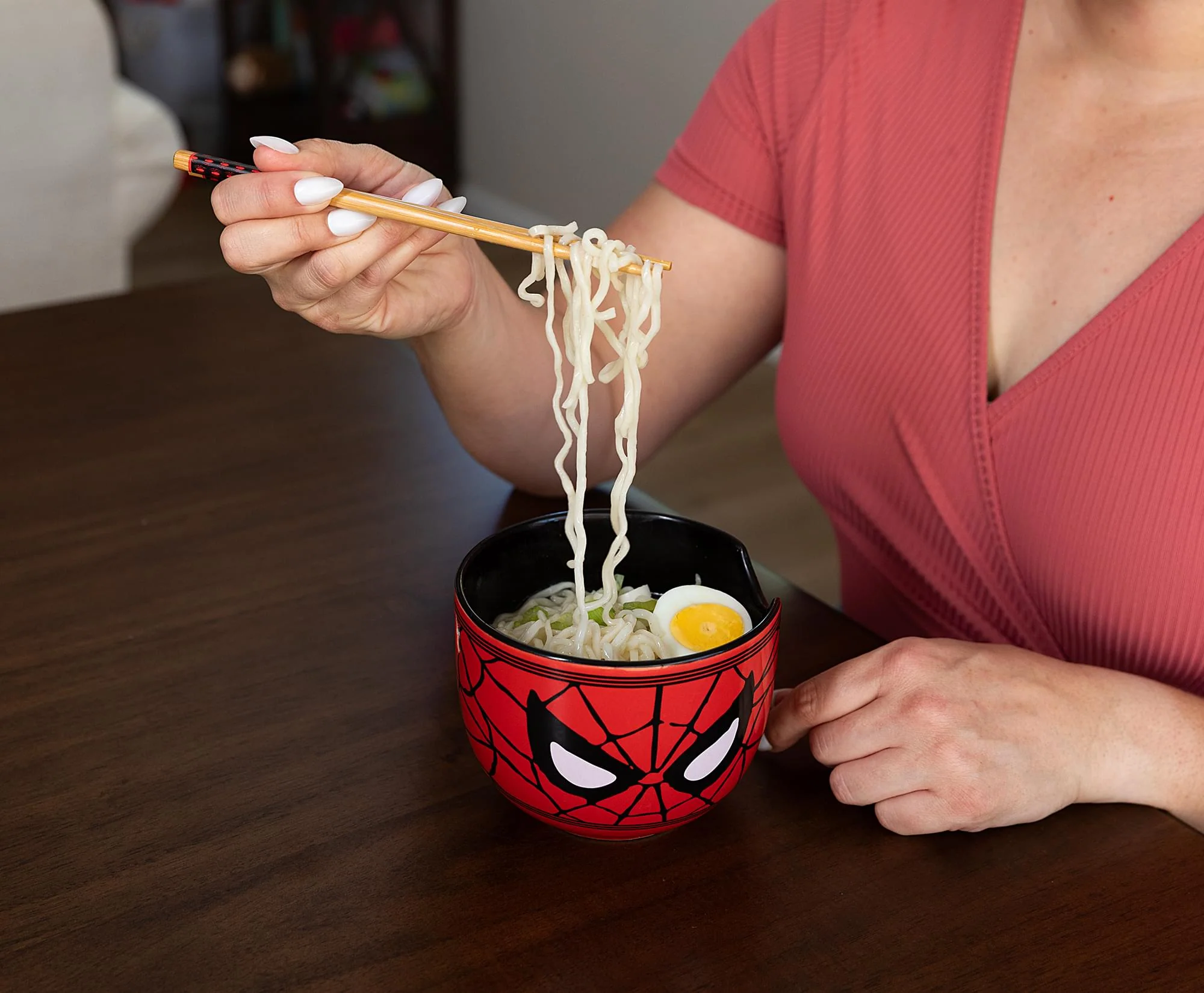 Marvel Spider-Man Face 20-Ounce Ramen Bowl and Chopstick Set - Image 8