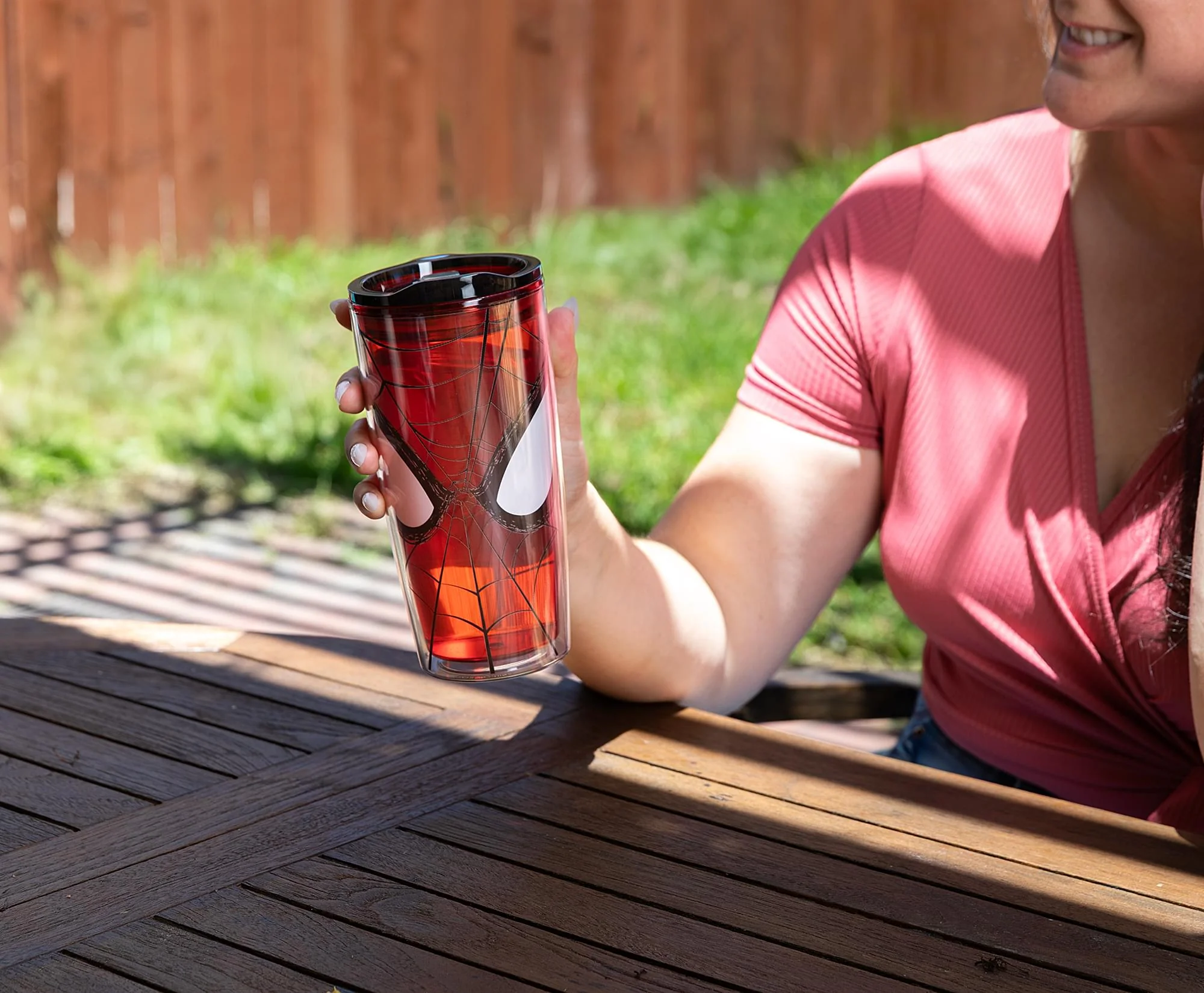 Marvel Spider-Man Face Plastic Travel Tumbler With Lid | Holds 20 Ounces - Image 6