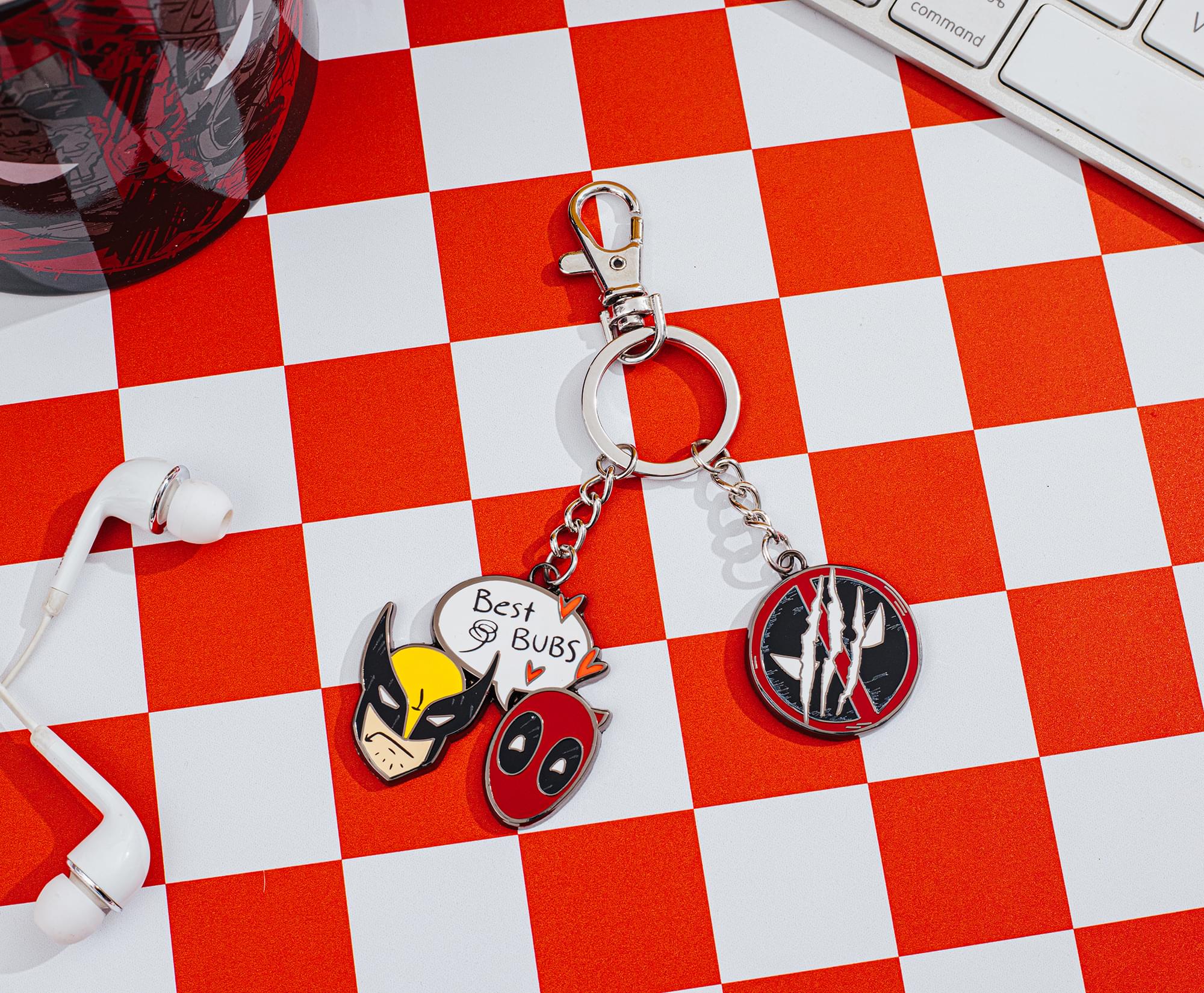 Marvel Studios Deadpool & Wolverine "Best Bubs" Enamel Charm Keychain - Image 3