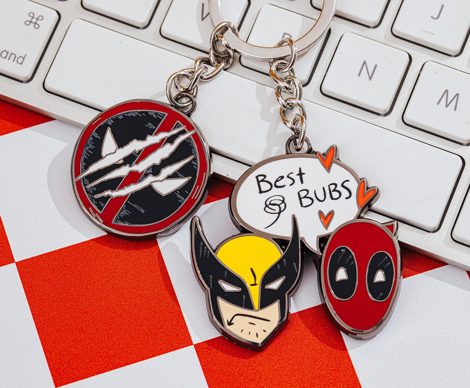 Marvel Studios Deadpool & Wolverine "Best Bubs" Enamel Charm Keychain - Image 4