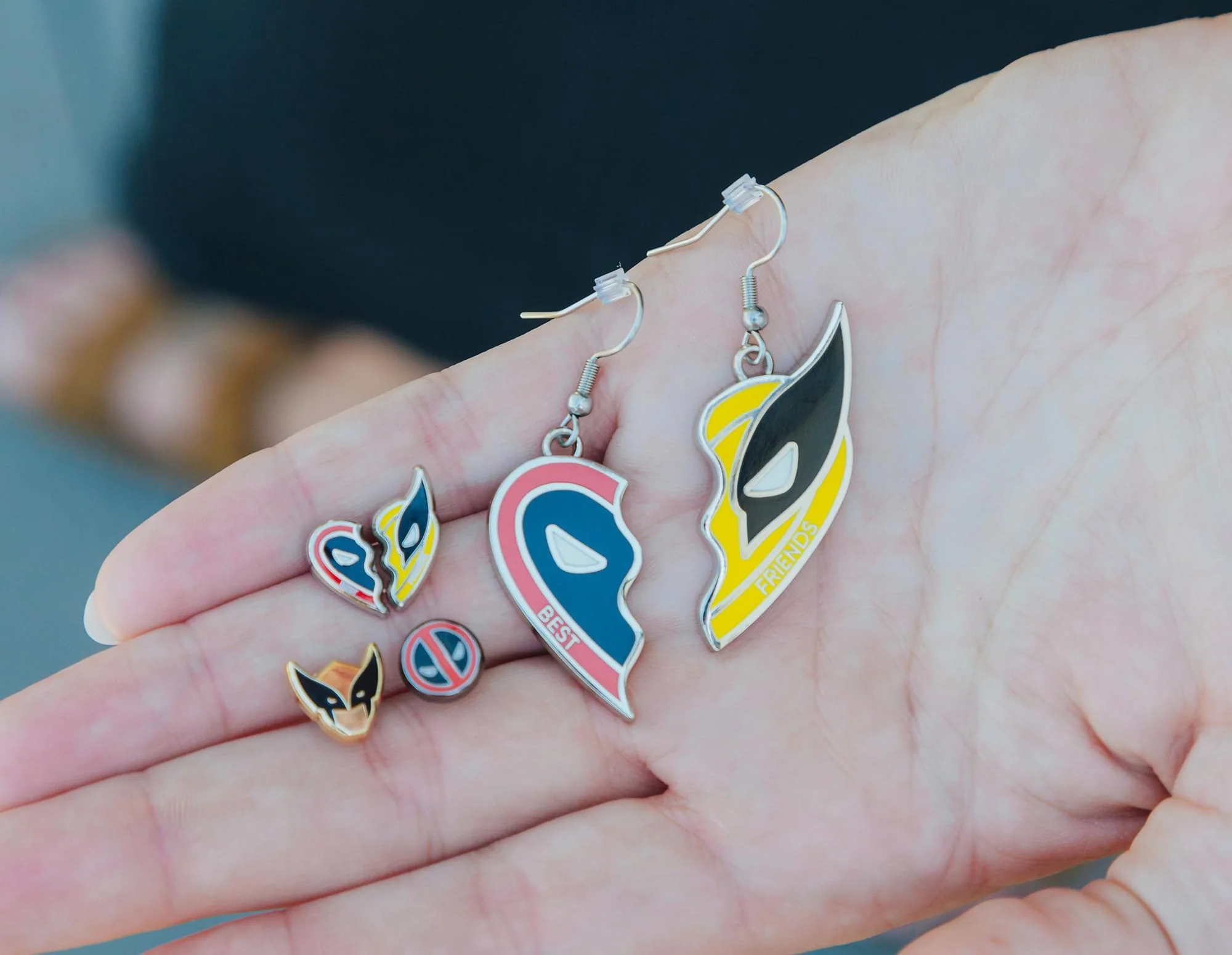 Marvel Studios Deadpool & Wolverine "Best Friends" 3-Piece Enamel Earring Set - Image 7
