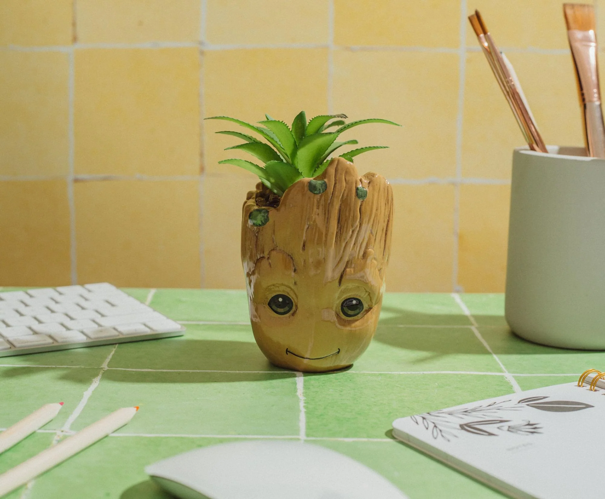Marvel Studios I Am Groot 3-Inch Ceramic Mini Planter With Artificial Succulent - Image 4