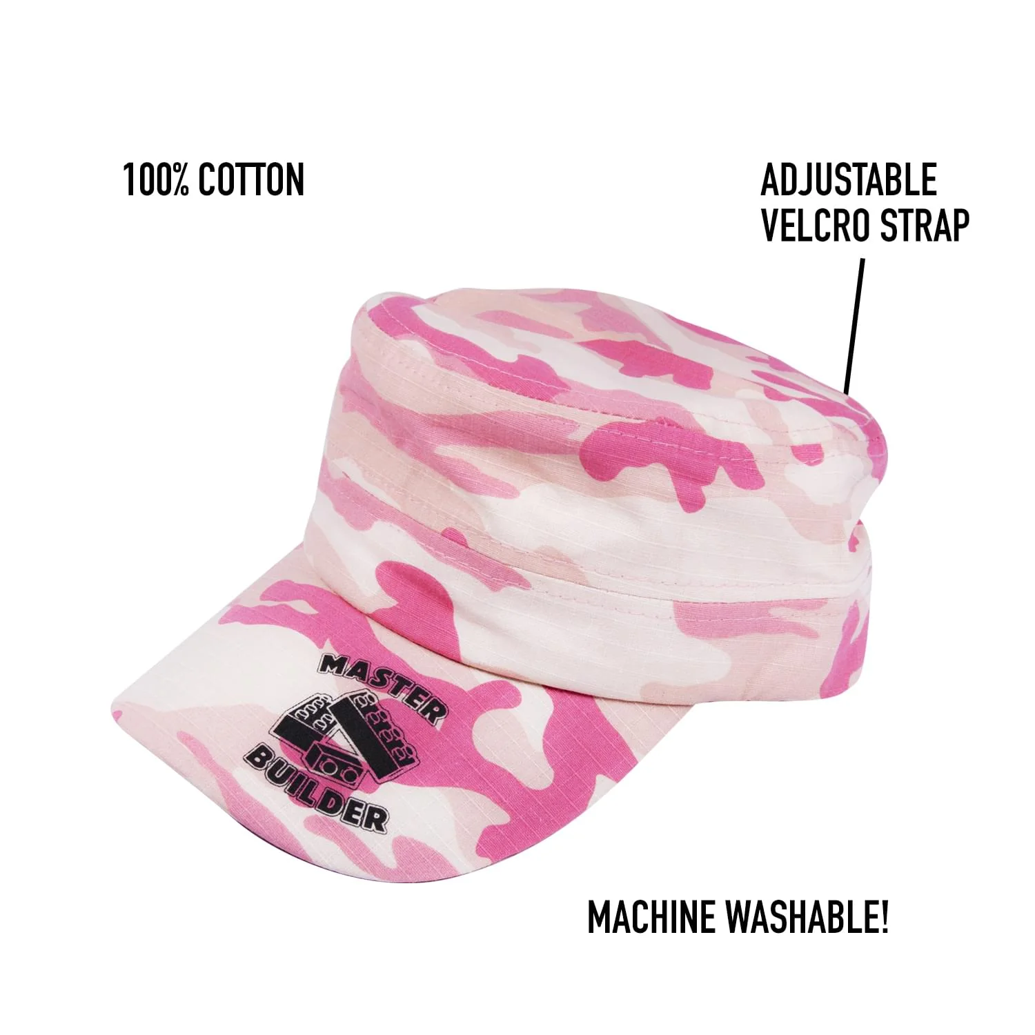 Master Builder Camo Hat | Pink & Cream Cap | Adjustable Size - Image 5