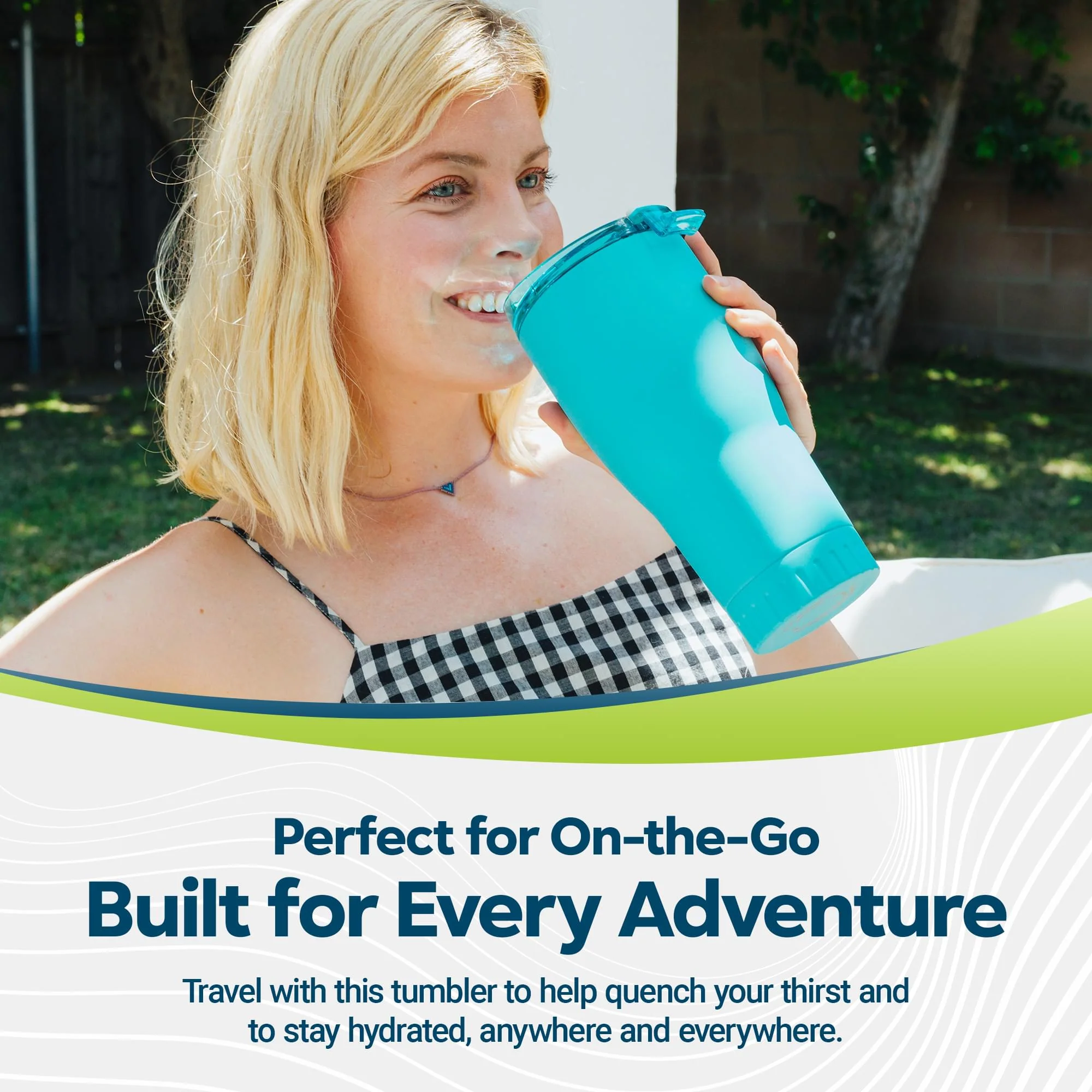 Matte Teal Stainless Steel Tumbler With Flip Lid | Holds 30 Ounces - Image 4