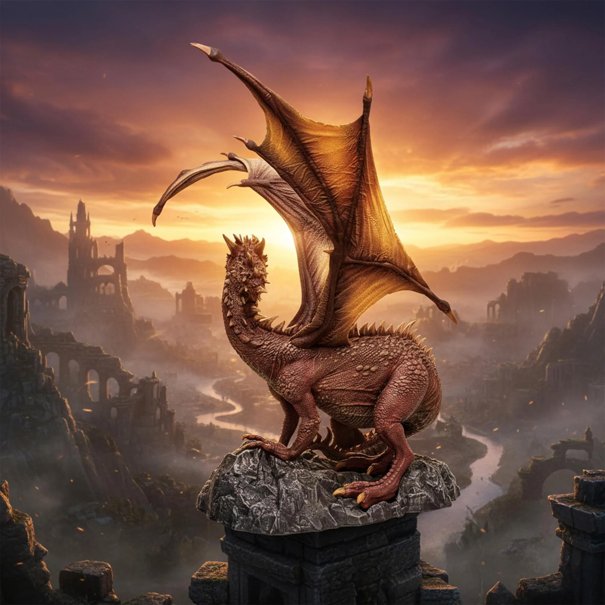 McFarlane Toys Dragons 14 Inch Mythical Eternal Clan Dragon Resin Figurine - Image 8