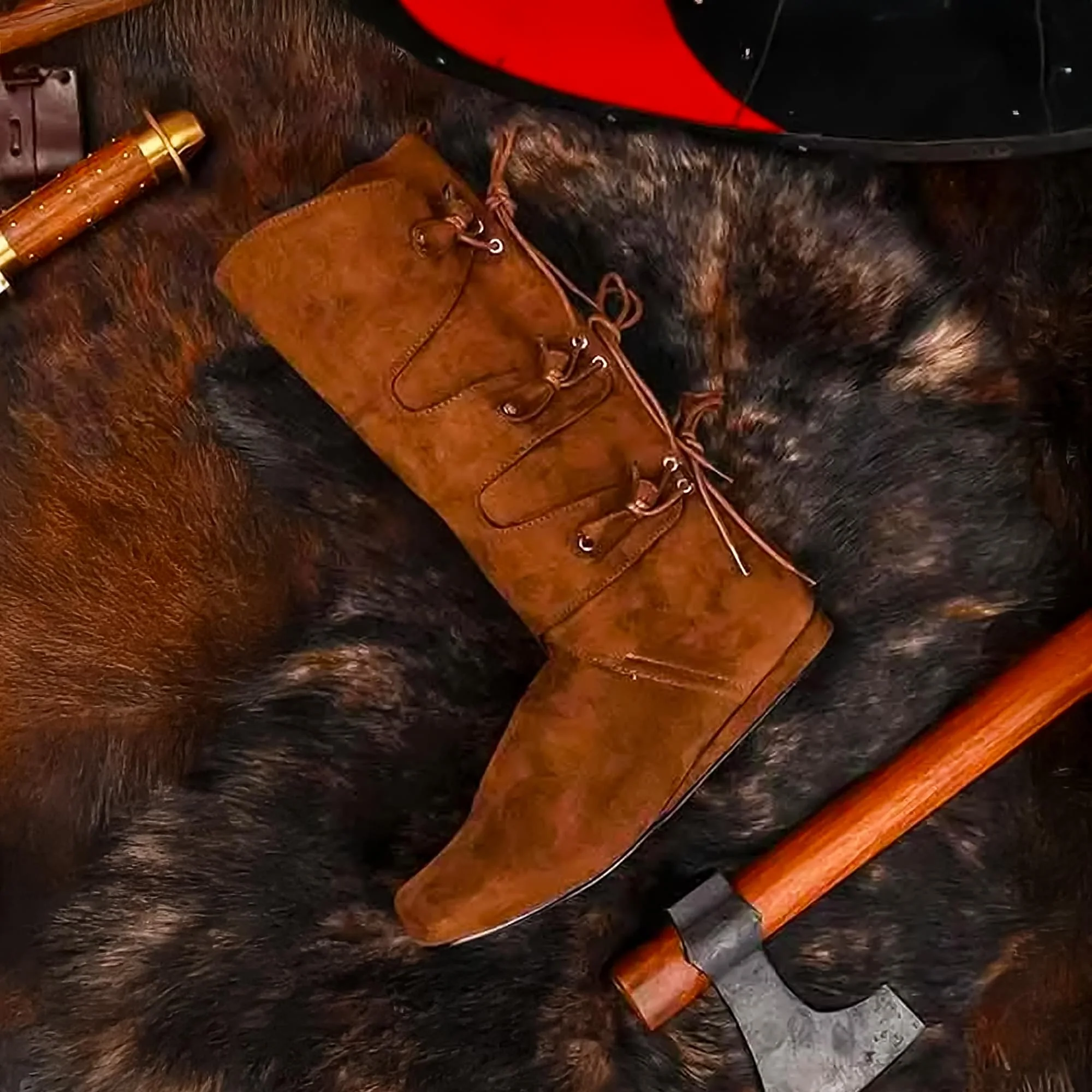 Men's Brown Thomas Renaissance Costume Boots - Image 9