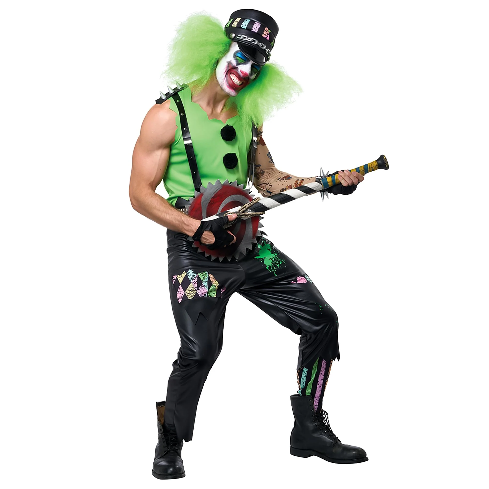 Mens Crazed Clown Costume - Image 9