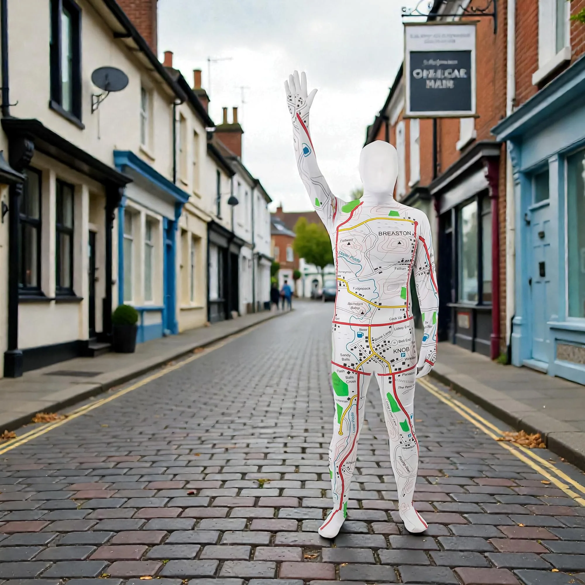Men's Map Adult Costume Bodysuit - Image 5