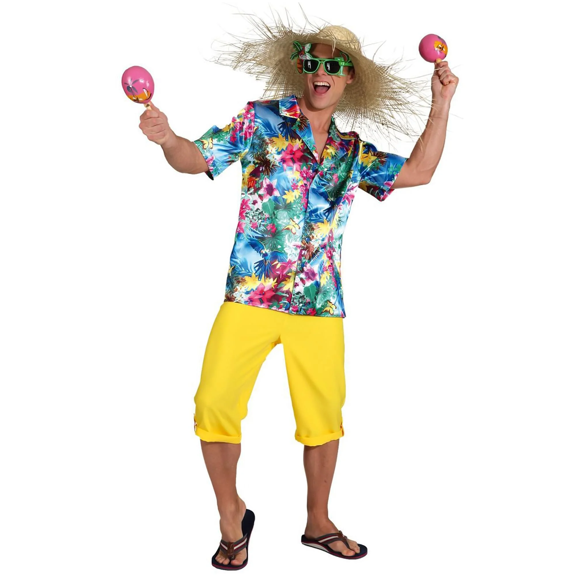 Mens Yellow Shorts Waist Size: Adult Costume