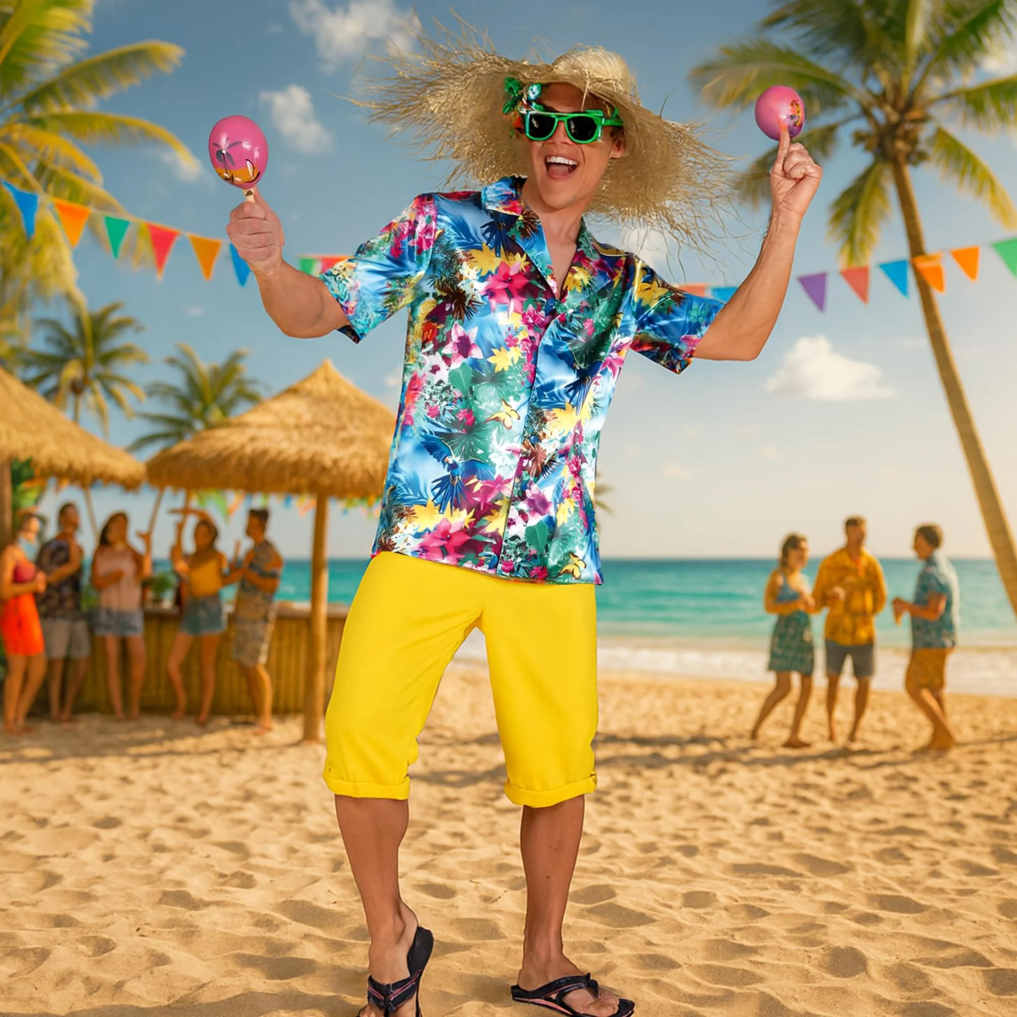 Mens Yellow Shorts Waist Size: Adult Costume - Image 13