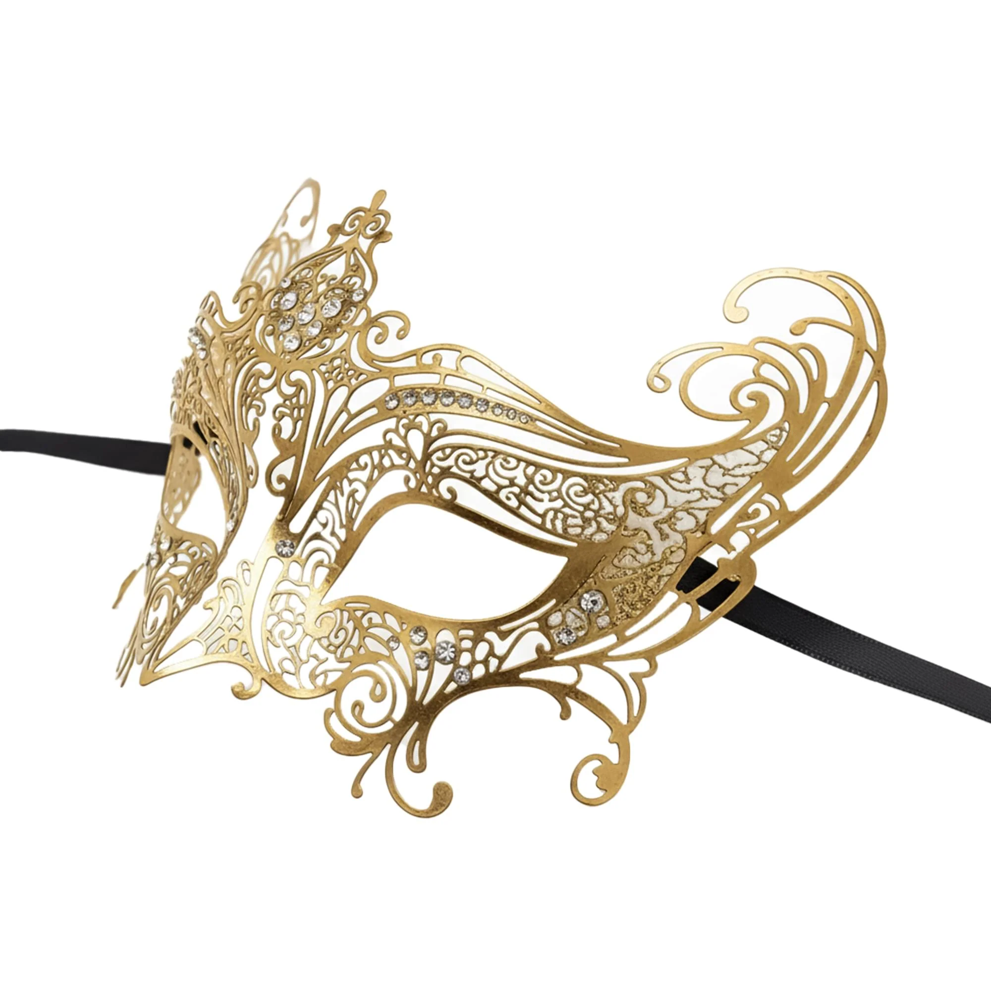 Metal Crystal Heart Mask | Colors Vary Costume Accessory - Image 2