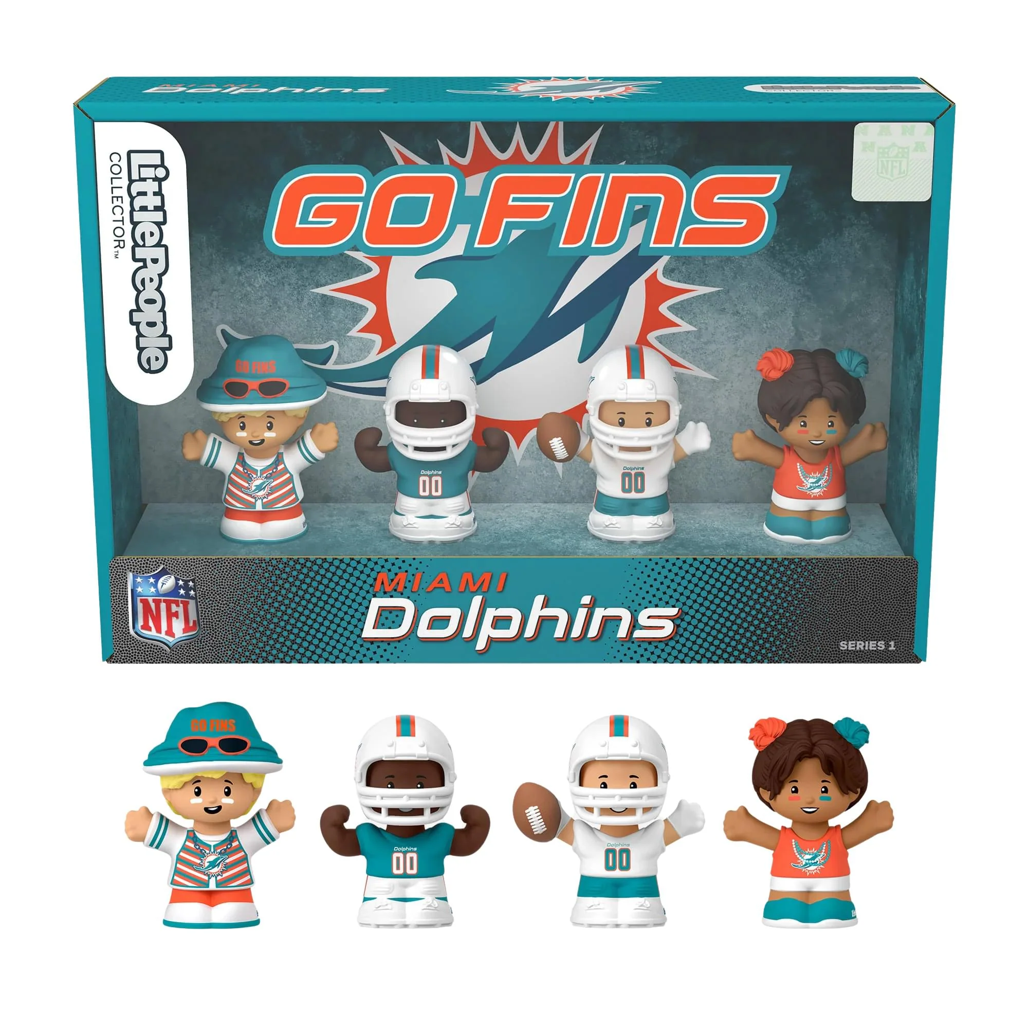 Miami Dolphins 4-Piece NFL Little People Collector Set - Image 2