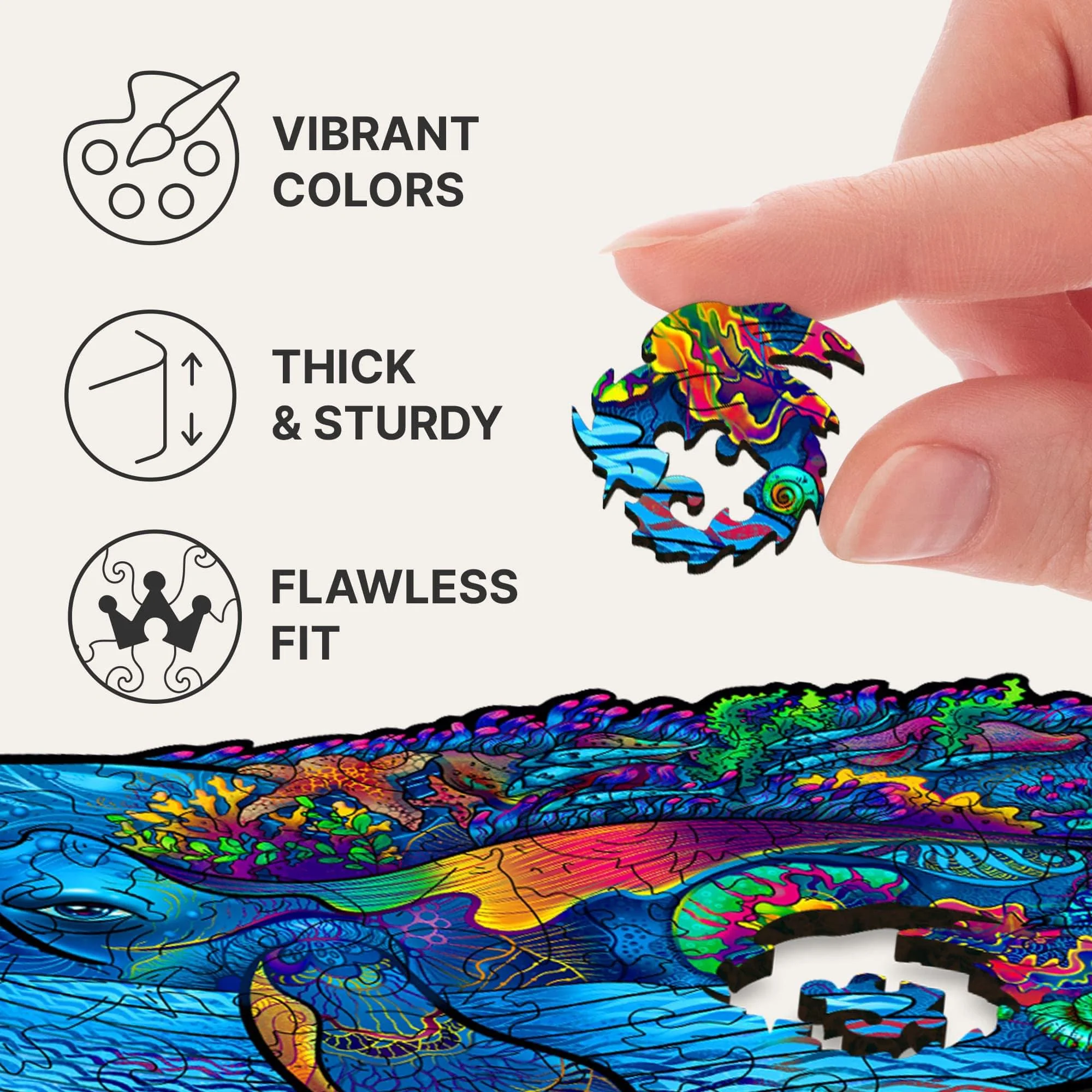 Milky Whales 98 Piece Shaped Wooden Jigsaw Puzzle - Image 3