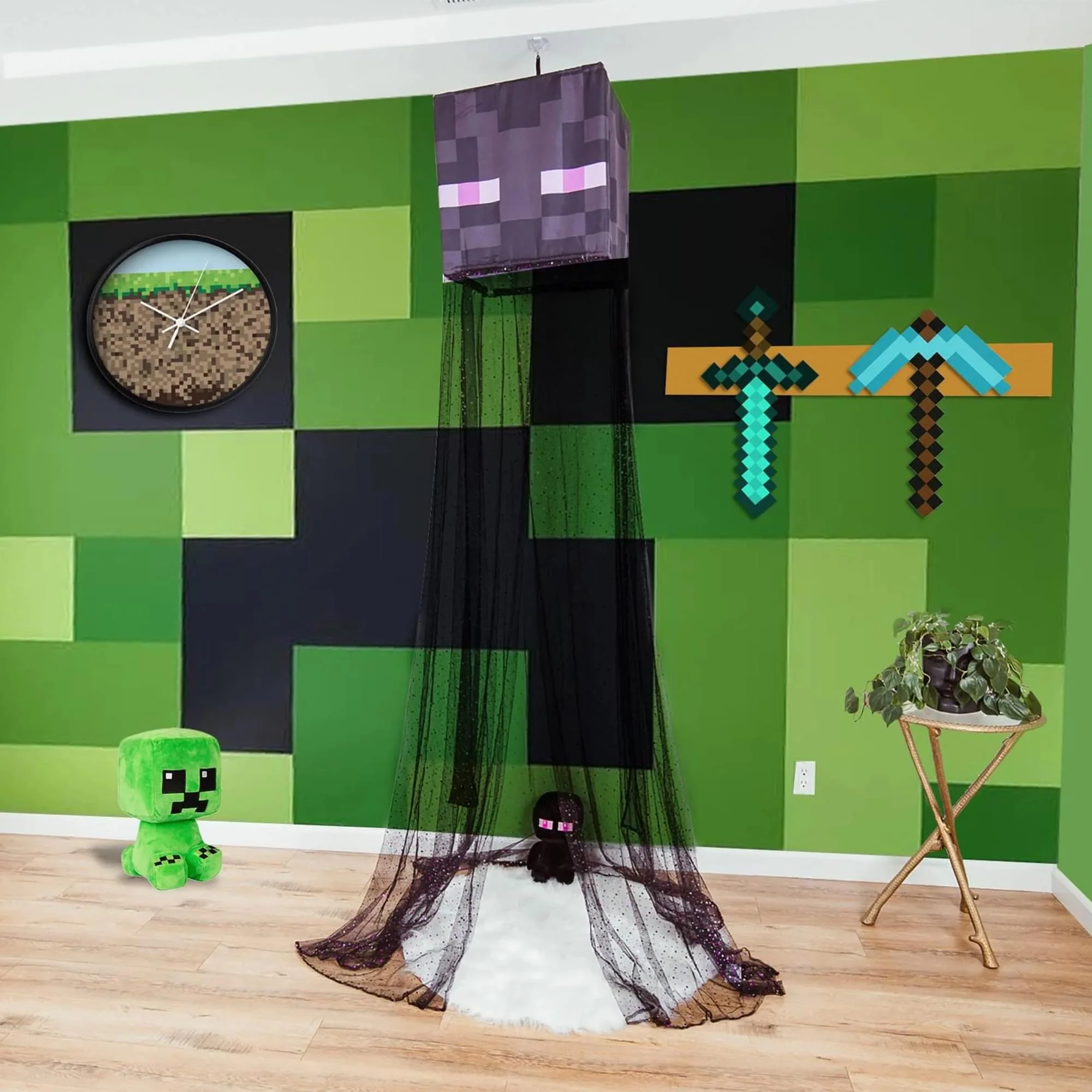 Minecraft 2-Piece Ender Bedroom Bundle | Nightlight & Bed Canopy - Image 2
