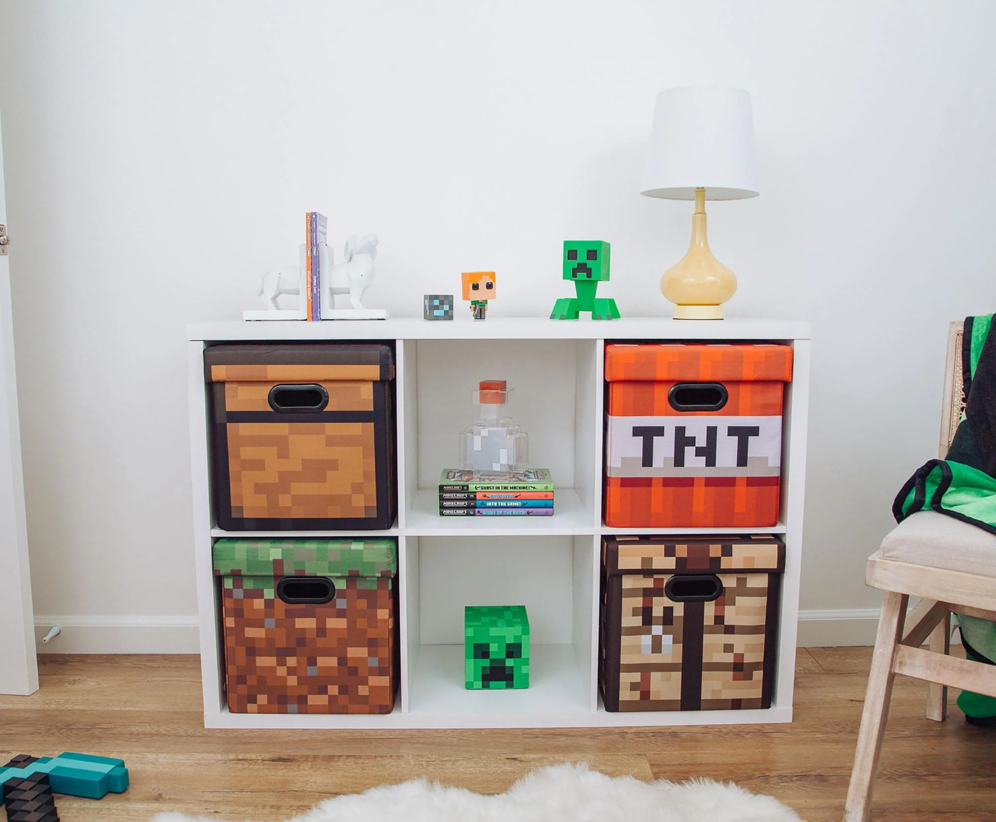Minecraft Brown Chest Fabric Storage Bin Cube Organizer with Lid | 13 Inches - Image 6