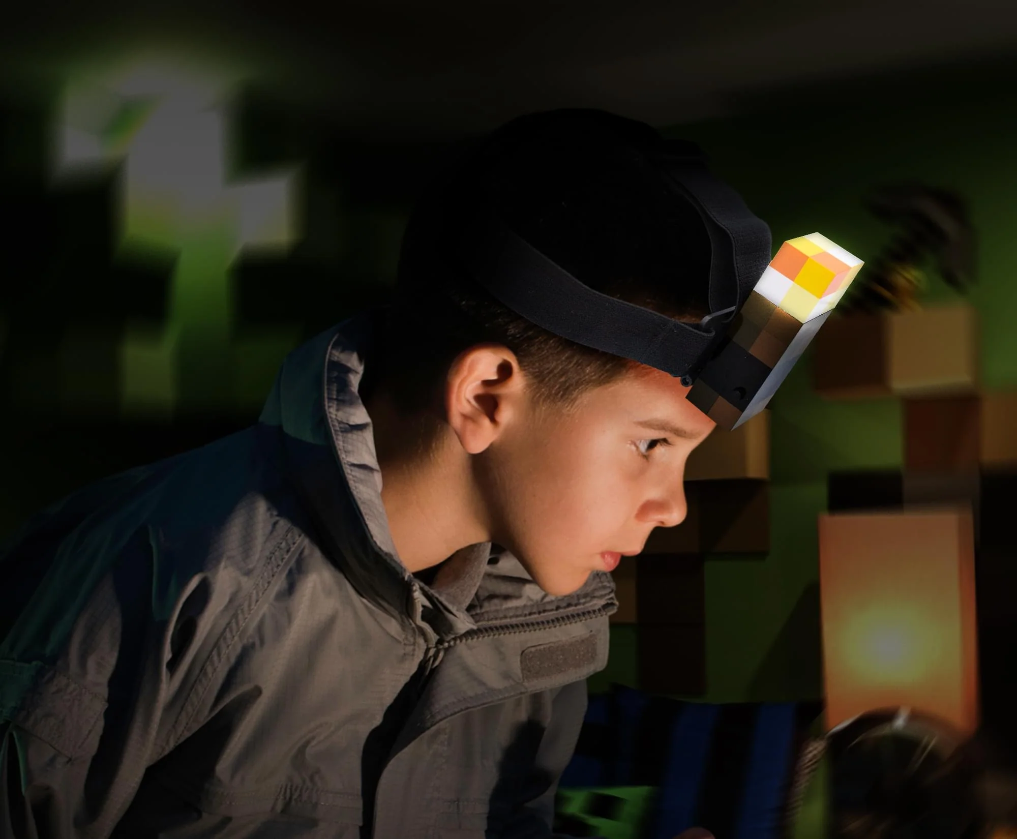 Minecraft Brownstone Torch Headlamp Light With Adjustable Headband - Image 4