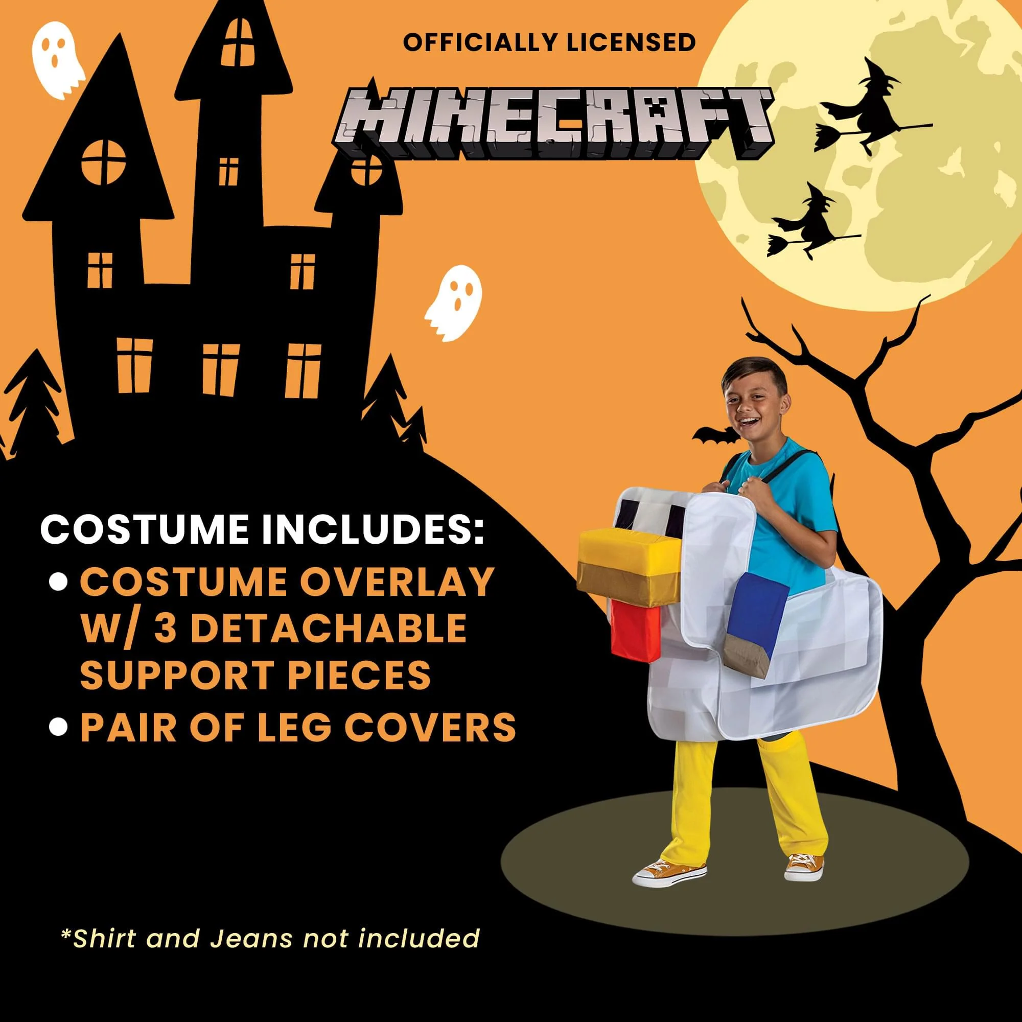 Minecraft Chicken Jockey Ride-On Child Costume | Unisize 8+ - Image 5