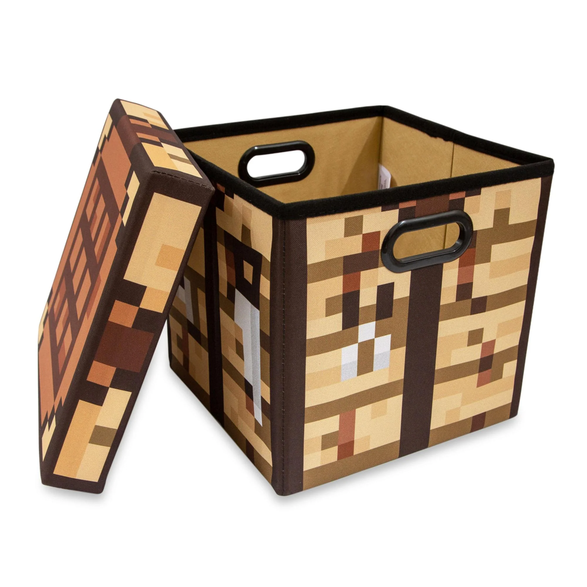 Minecraft Crafting Table Fabric Storage Bin Cube Organizer with Lid | 13 Inches - Image 2