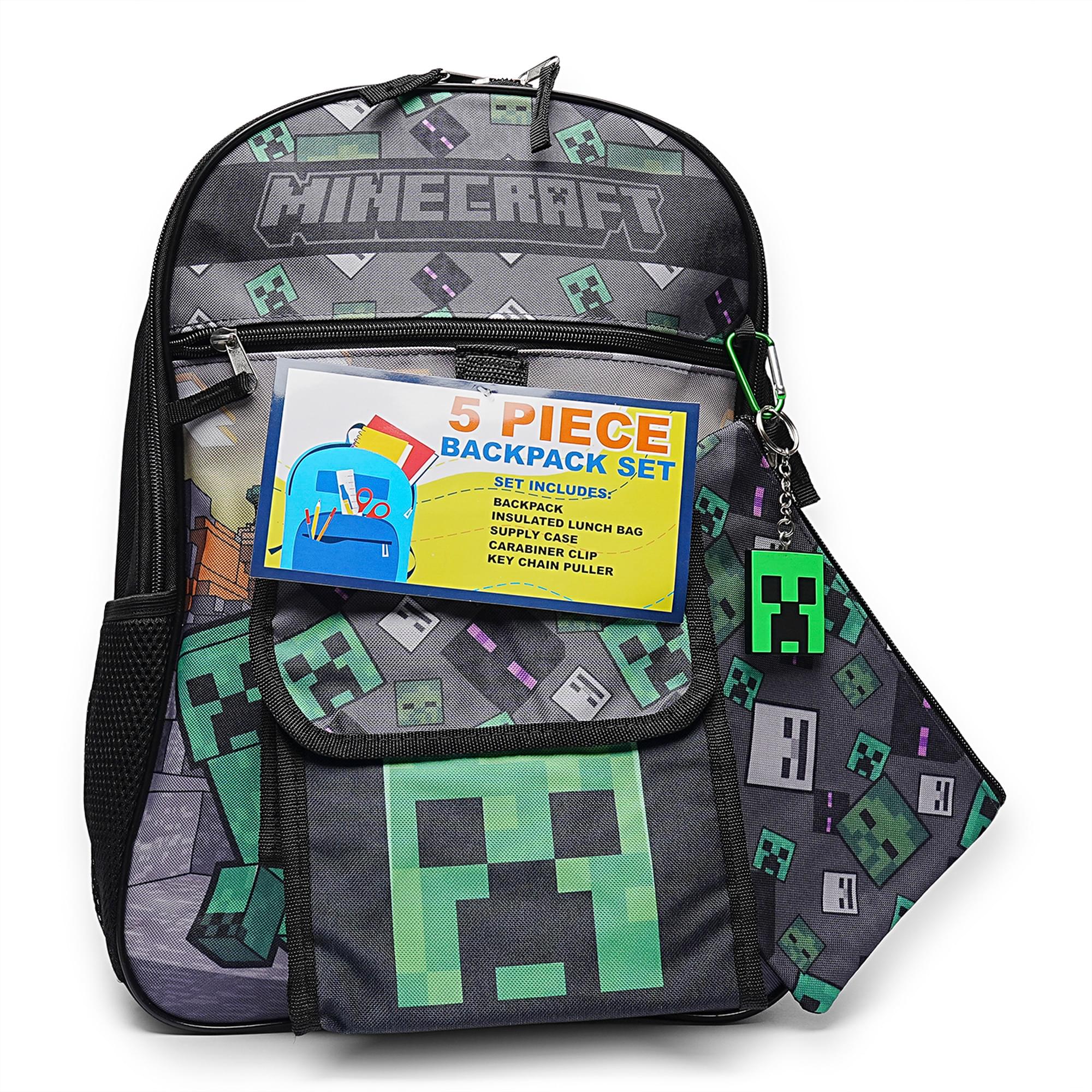 Minecraft Creeper 5 Piece 16 Inch Backpack Set - Image 2