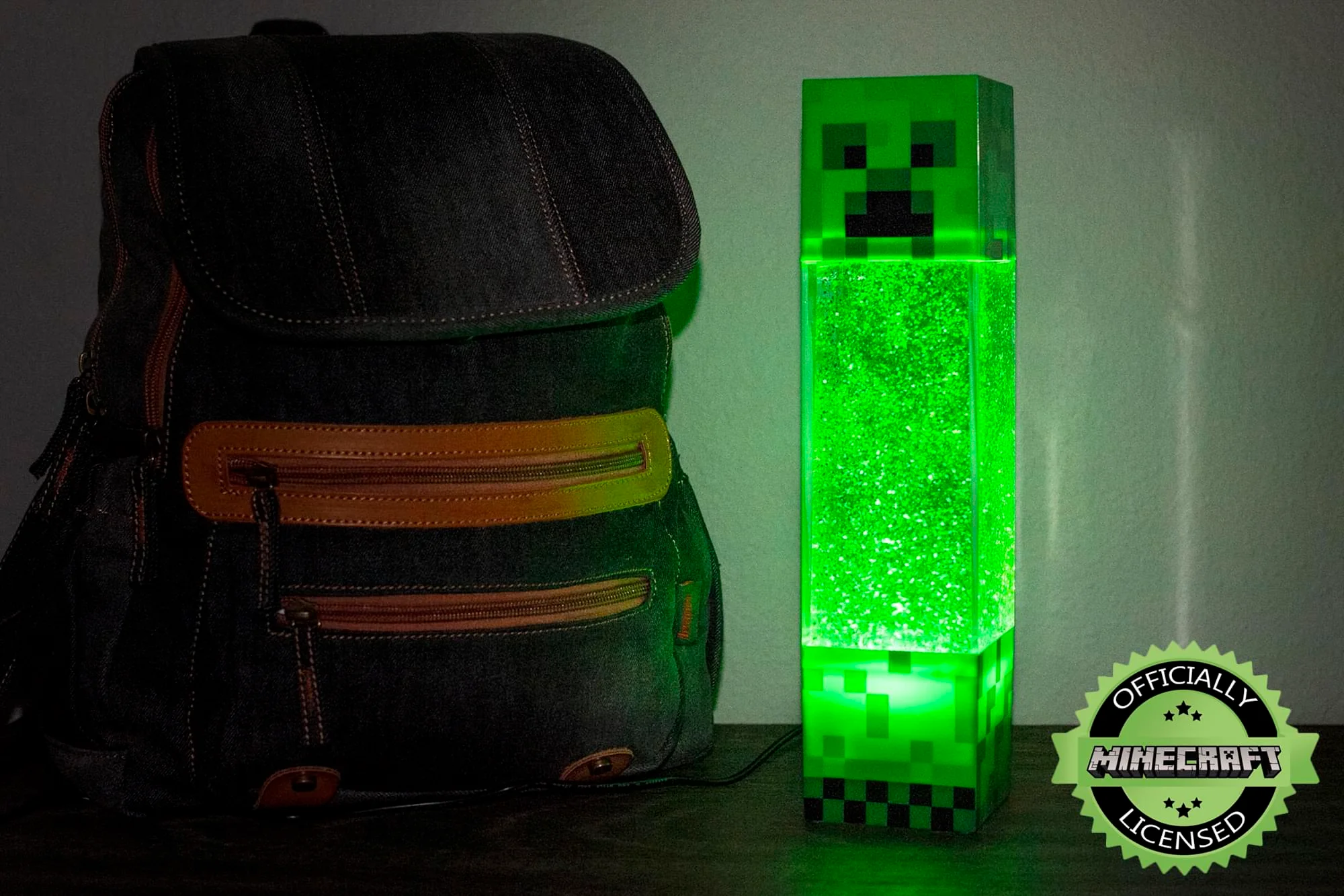 Minecraft Creeper Glitter Motion Light | 12-Inch Fun Mood Light LED Lamp - Image 6