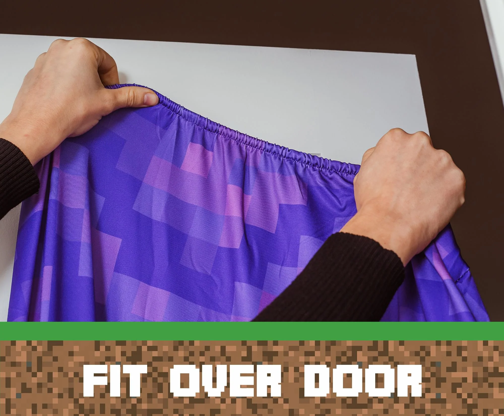 Minecraft Purple Nether Portal Gateway Fabric Door Cling | 34 x 82 Inches - Image 3