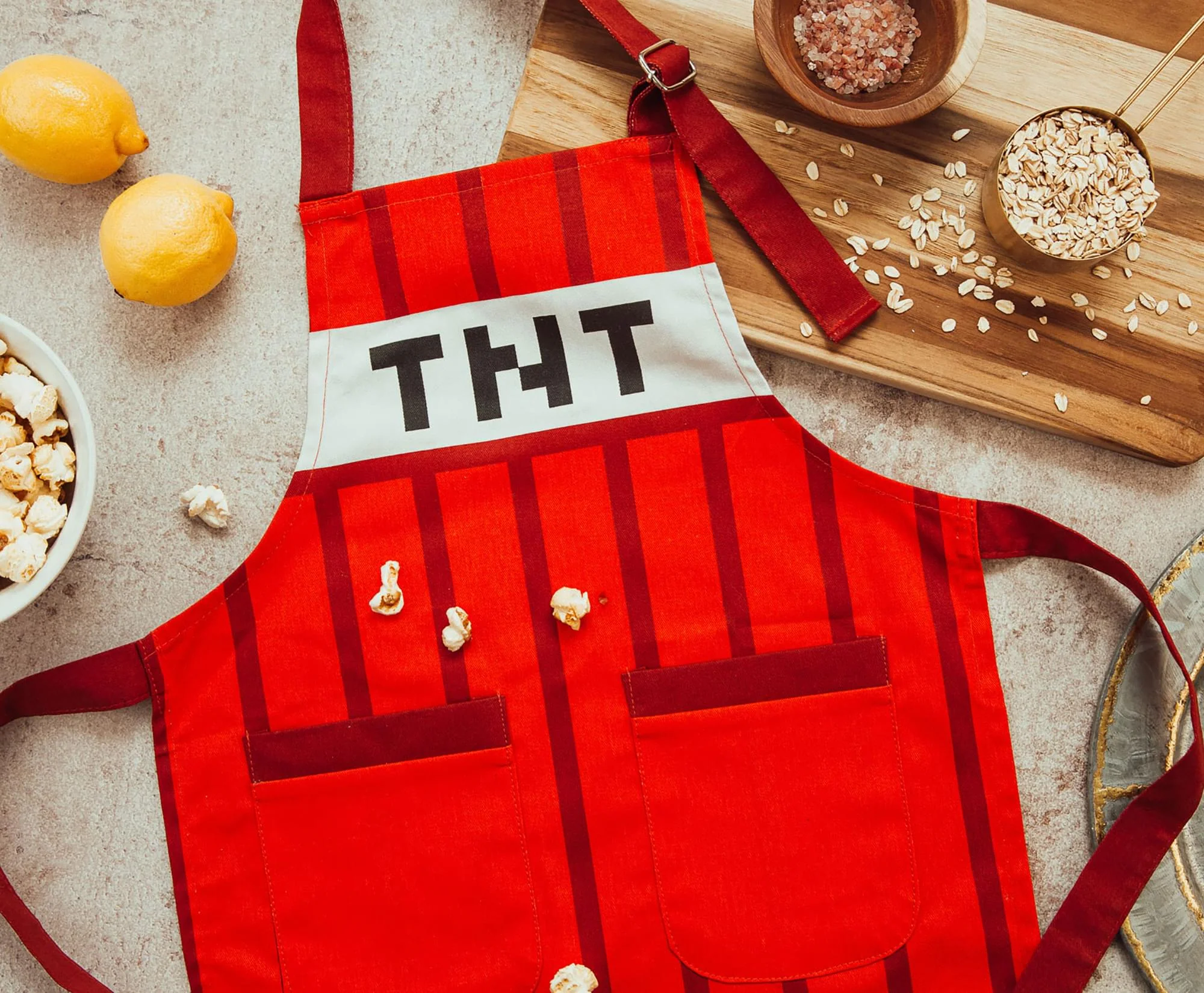 Minecraft Red TNT Youth Kitchen Cooking Apron - Image 2
