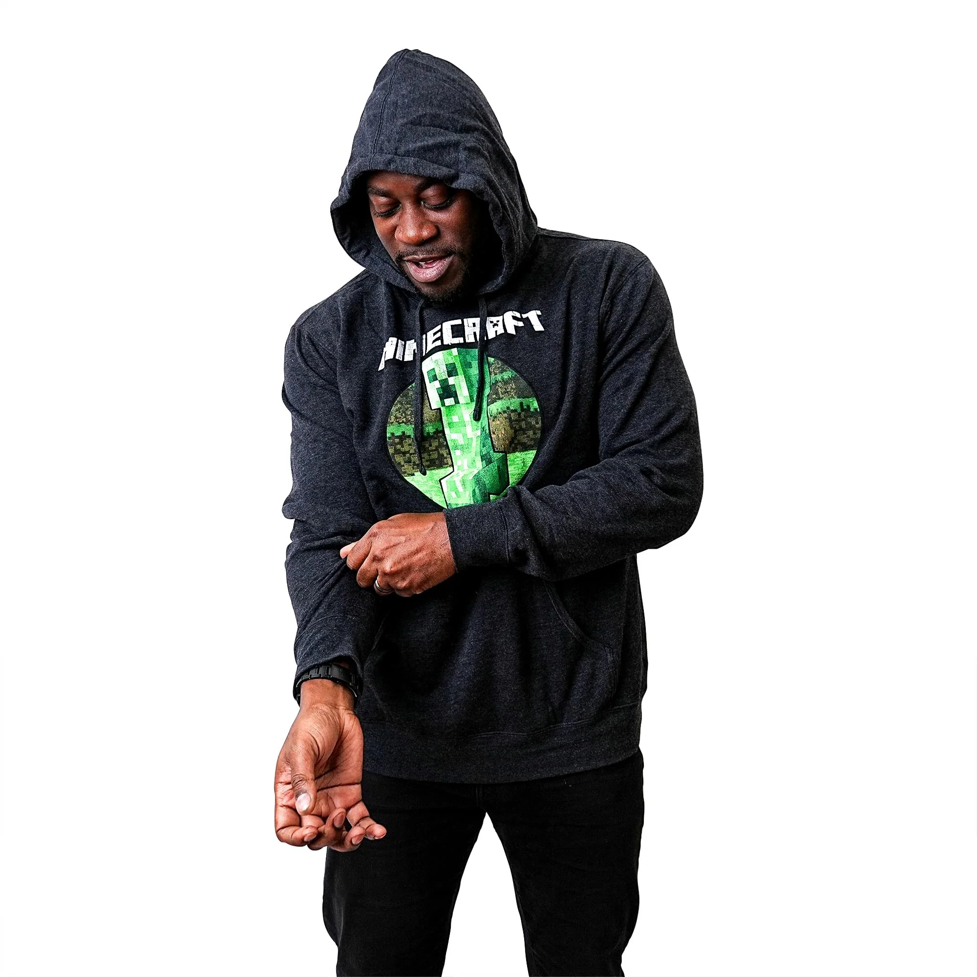 Minecraft Retro Creeper Premium Adult Hoodie - Image 5