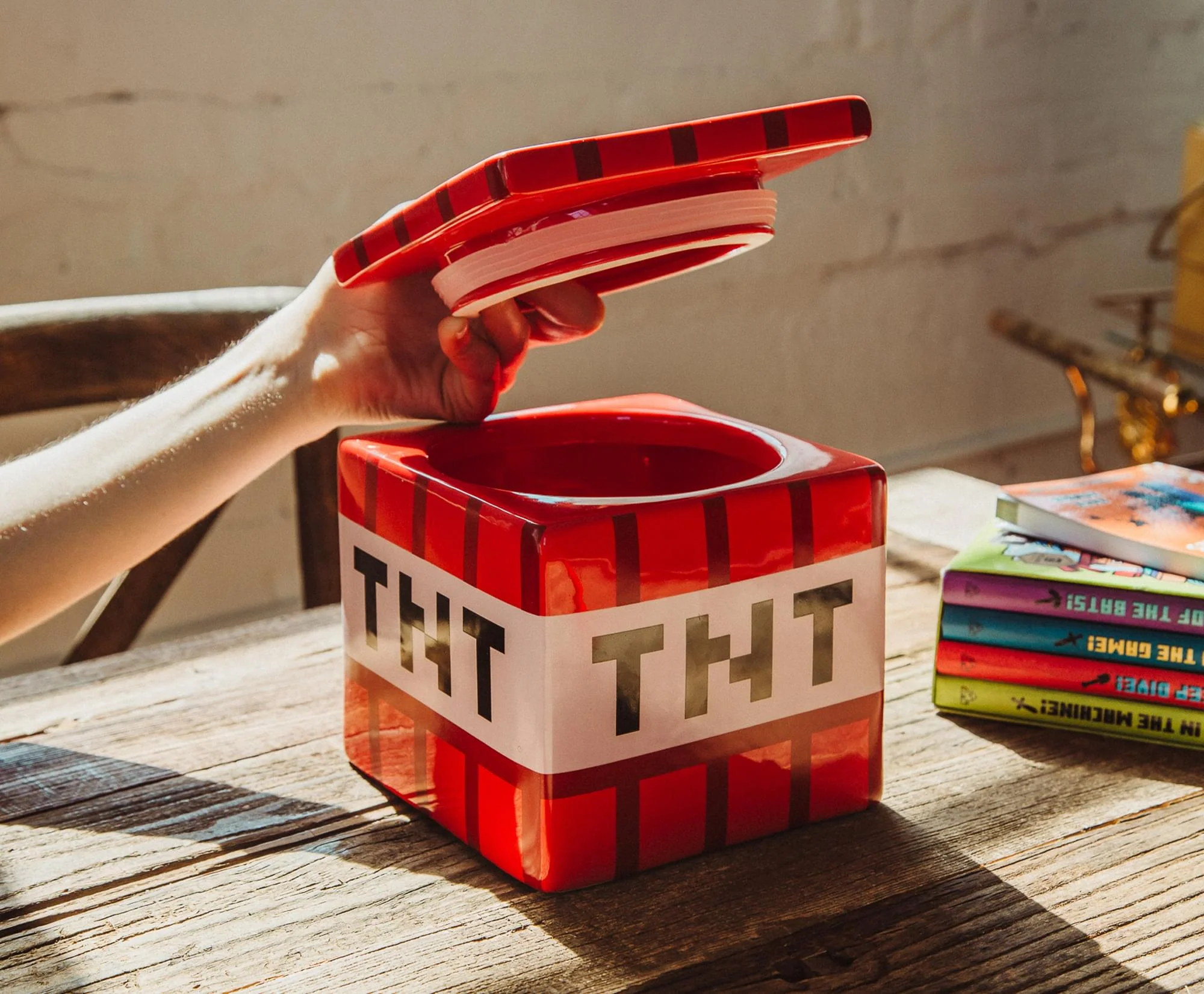 Minecraft TNT Block Ceramic Cookie Jar Container | 6 Inches Tall - Image 4