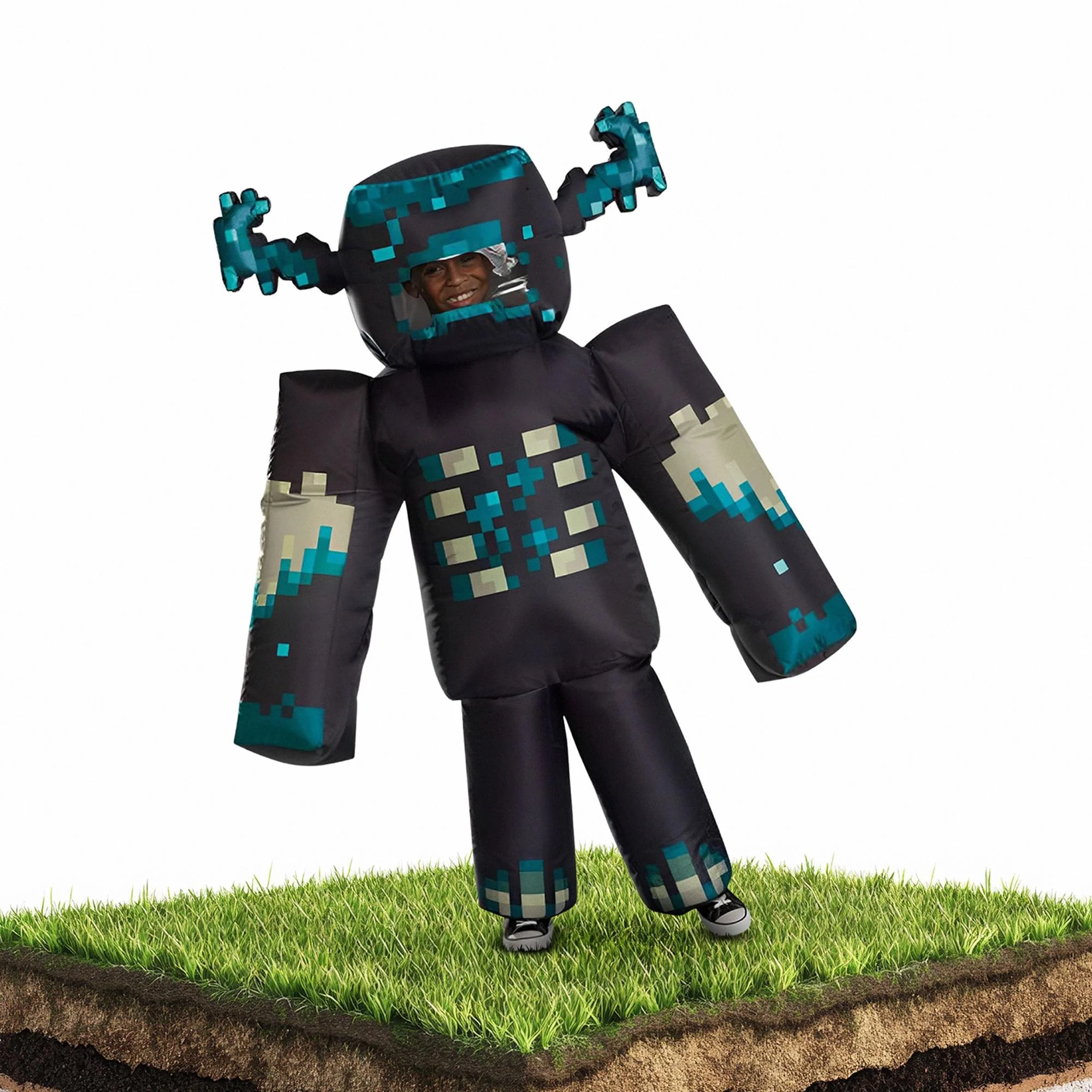 Minecraft Warden Inflatable  Child Costume | One Size Fits Most - Image 6