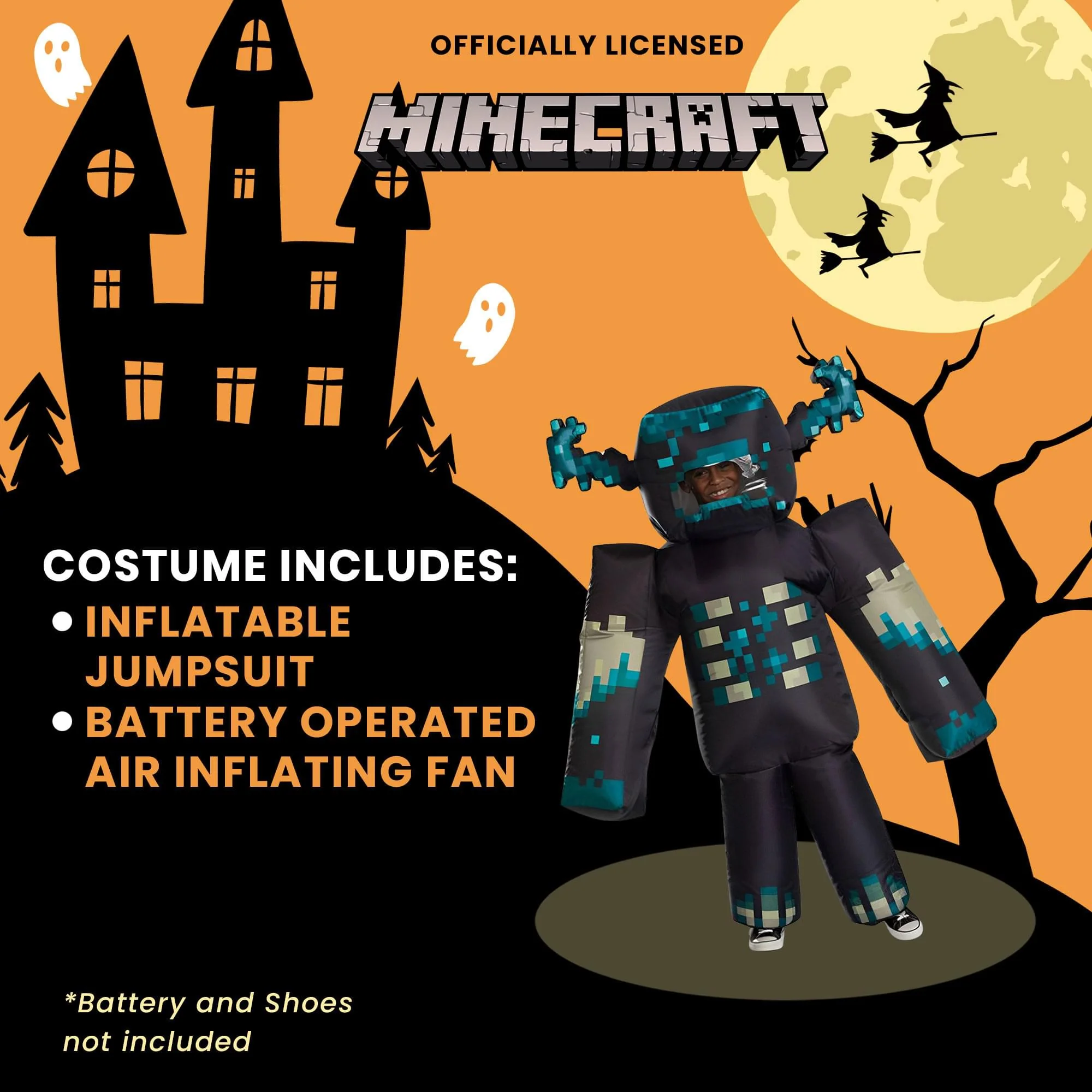 Minecraft Warden Inflatable  Child Costume | One Size Fits Most - Image 7