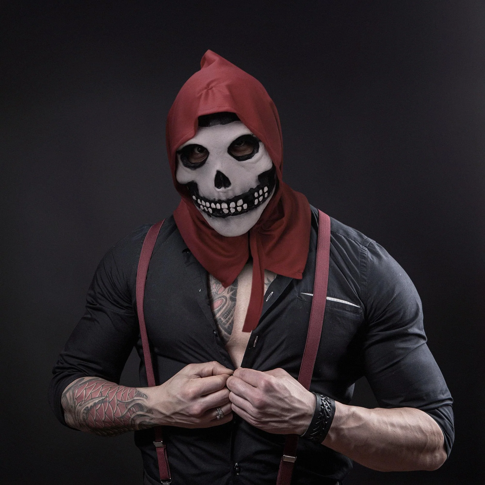 Misfits The Fiend Red Hood Full Head Mask Adult Costume Accessory - Image 5
