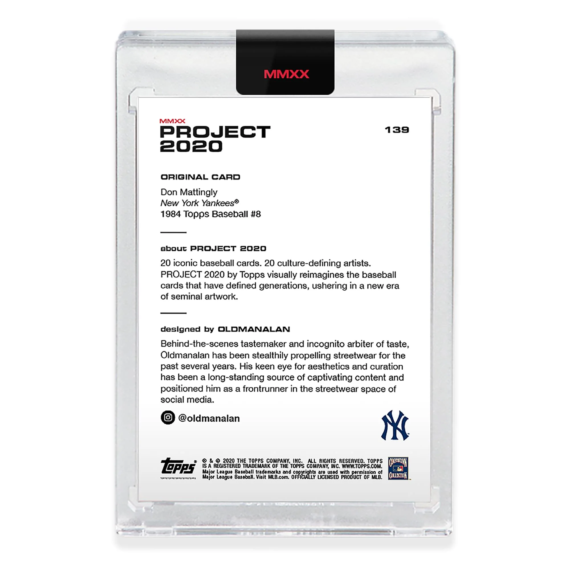 MLB Topps PROJECT 2020 Card 139 | 1984 Don Mattingly by Oldmanalan - Image 2