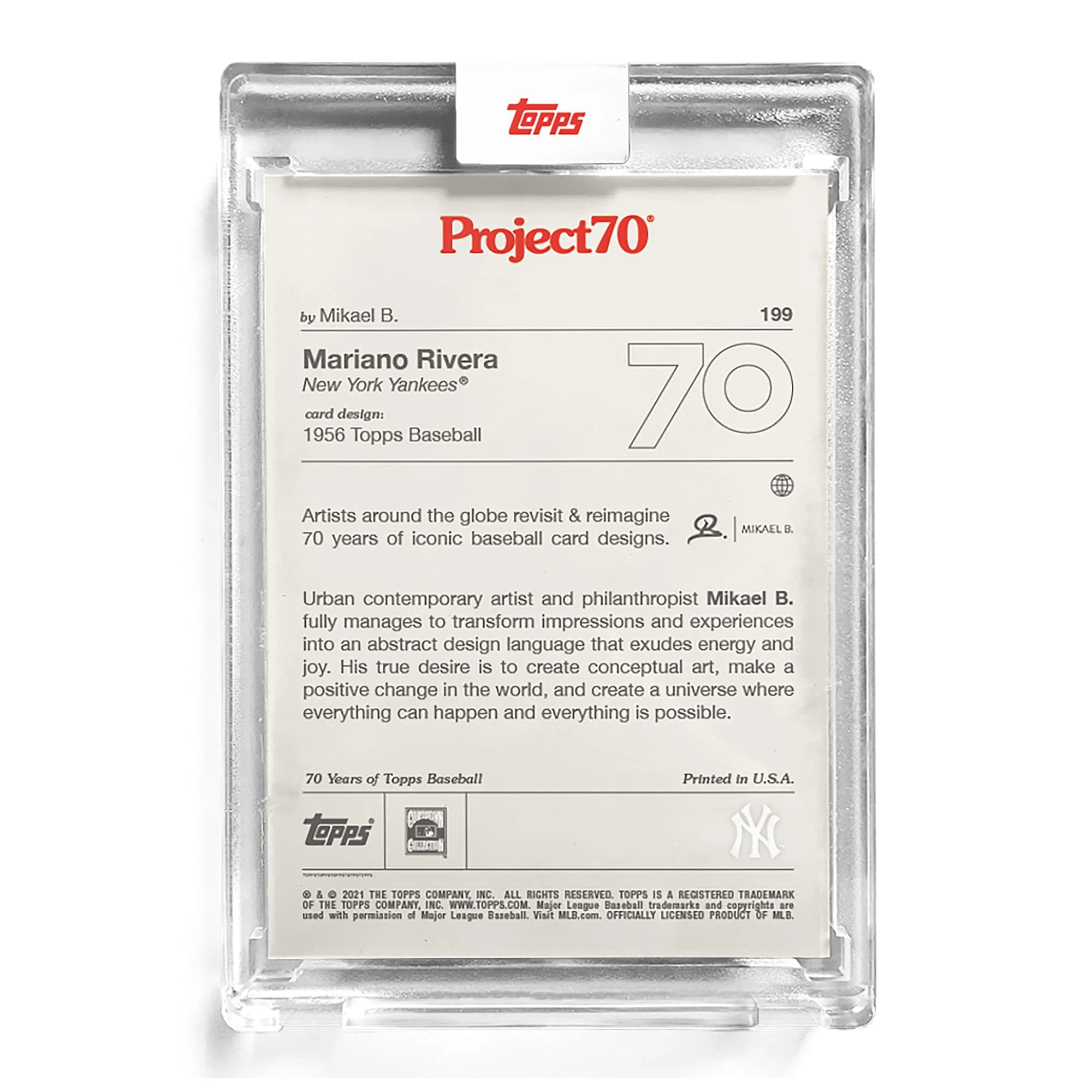 MLB Topps Project70 Card 199 | 1956 Mariano Rivera by Mikael B - Image 2