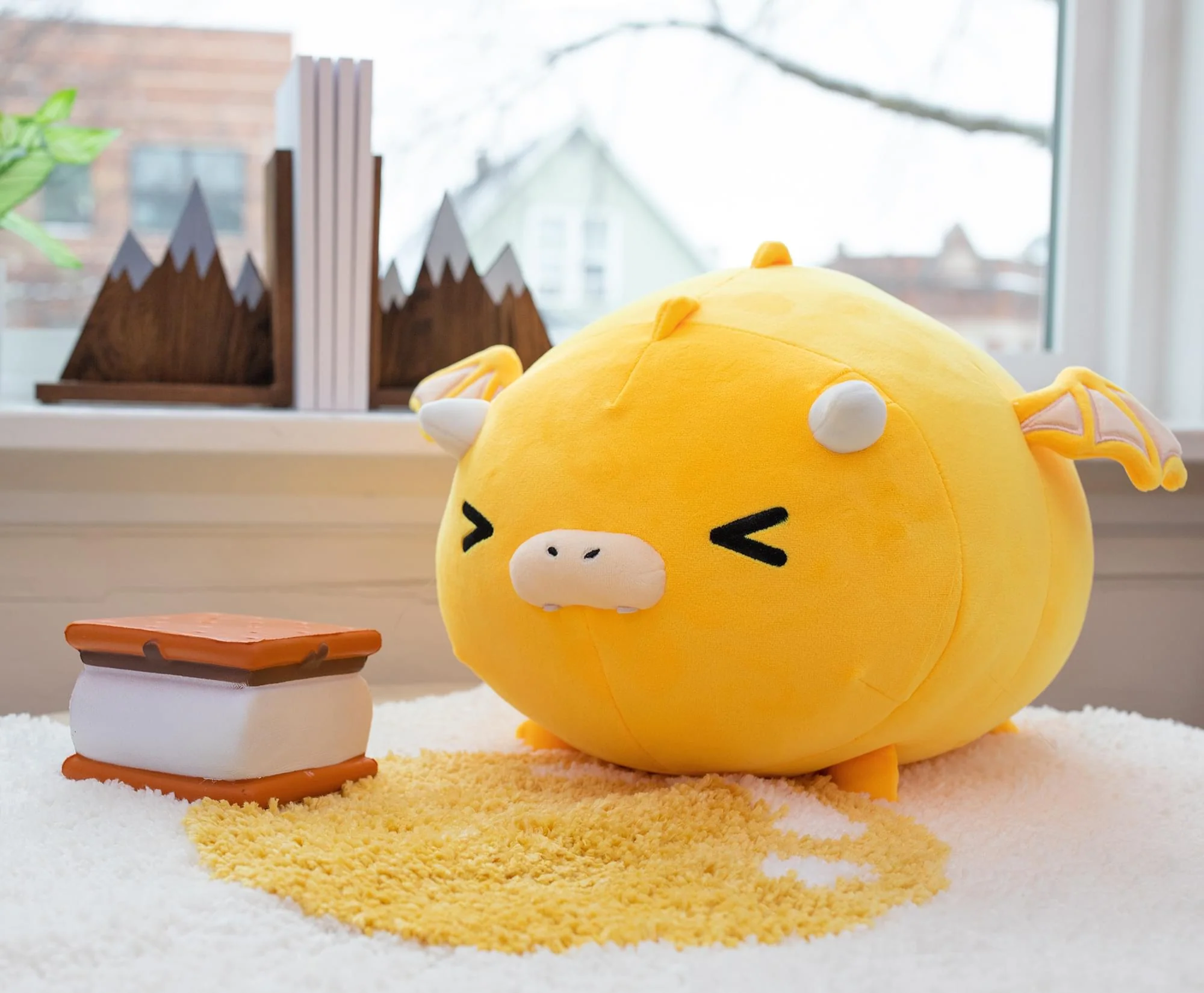 MochiOshis 12-Inch Character Plush Toy Animal Yellow Dragon | Fumiho Firoshi - Image 4