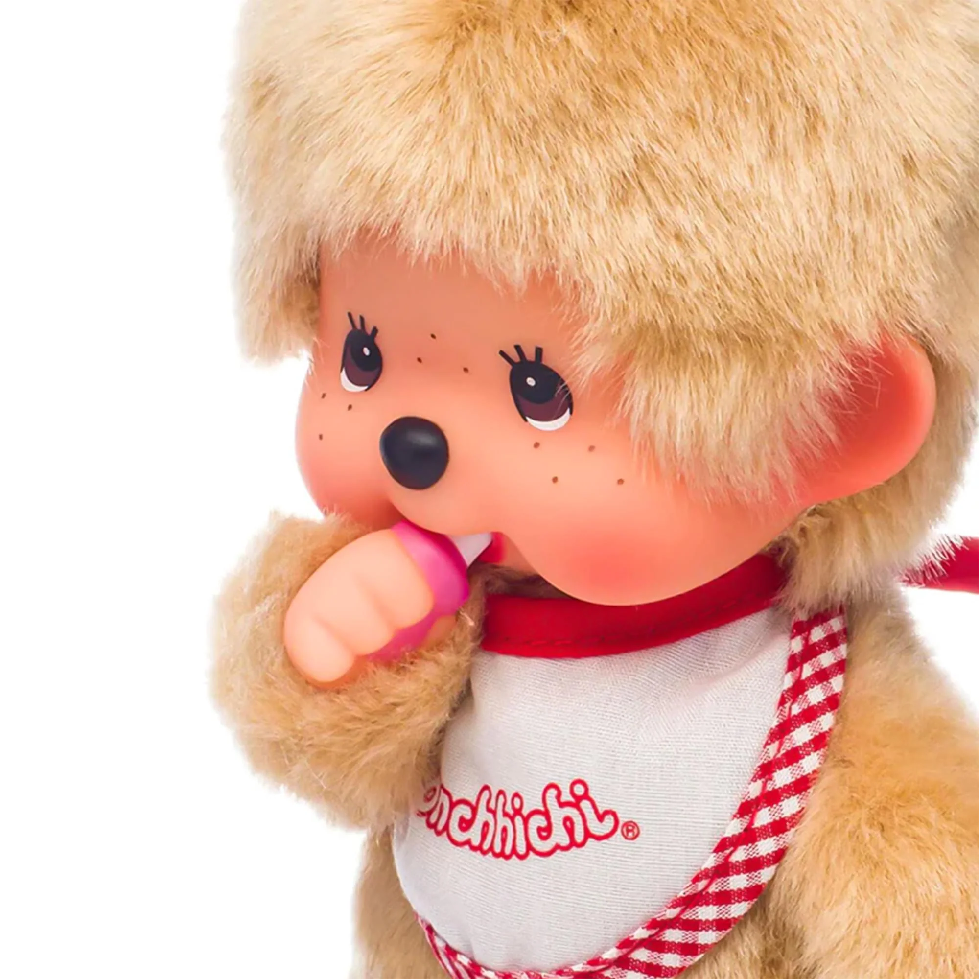 Monchhichi Beige Boy With Bib 8 Inch Plush - Image 5