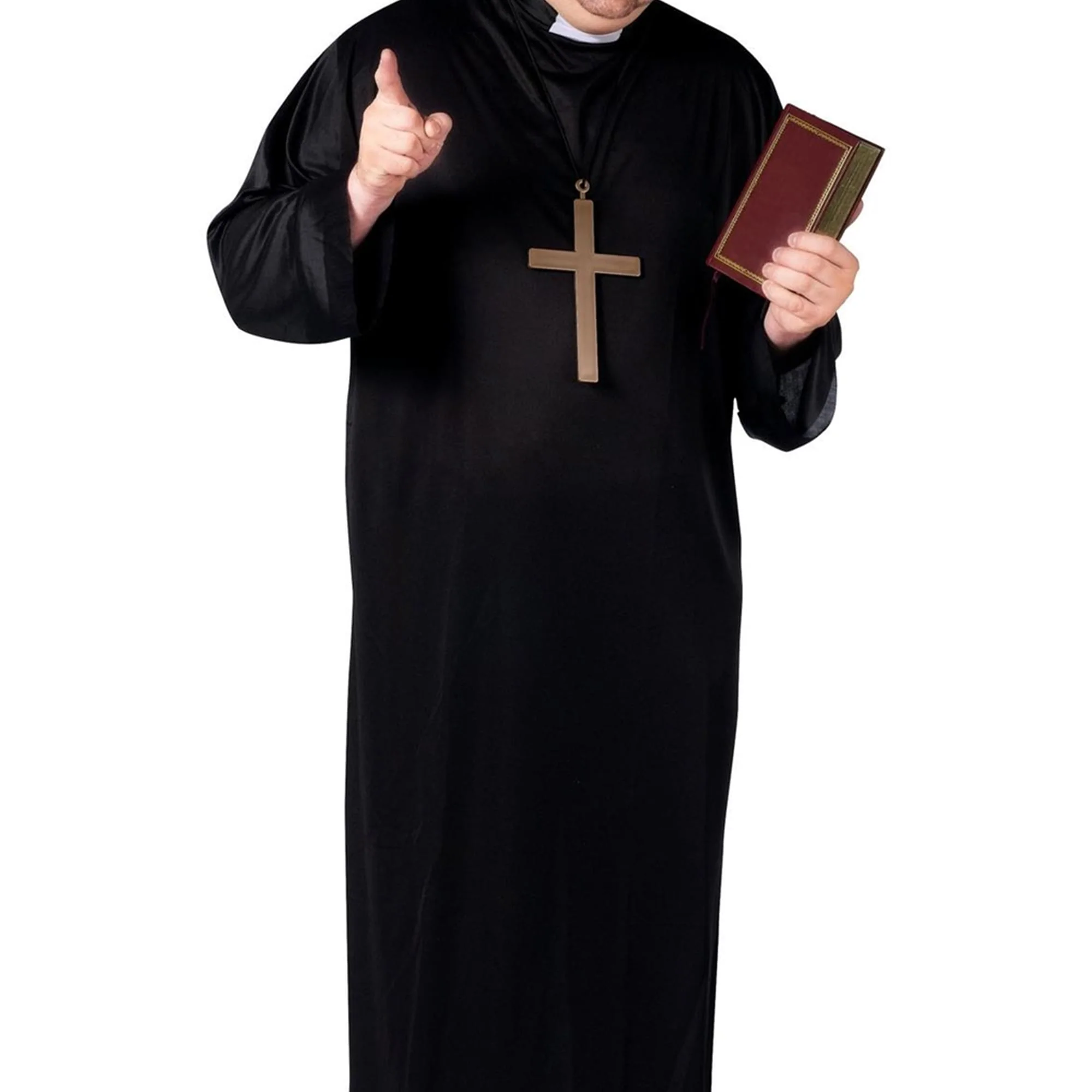 Monk Cross Necklace Adult Costume Accessory - Image 2