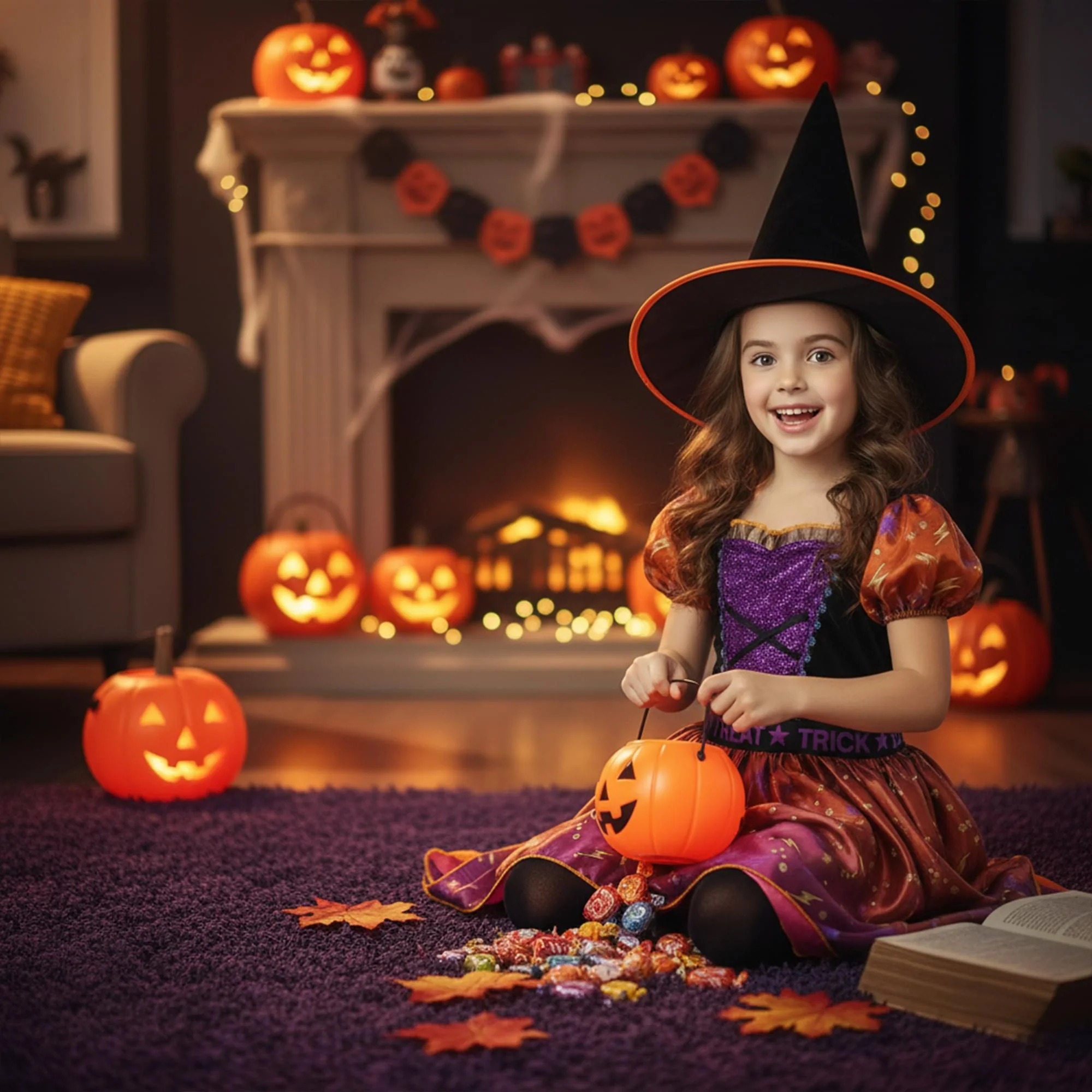 Moon & Stars Witch Child Costume - Image 5