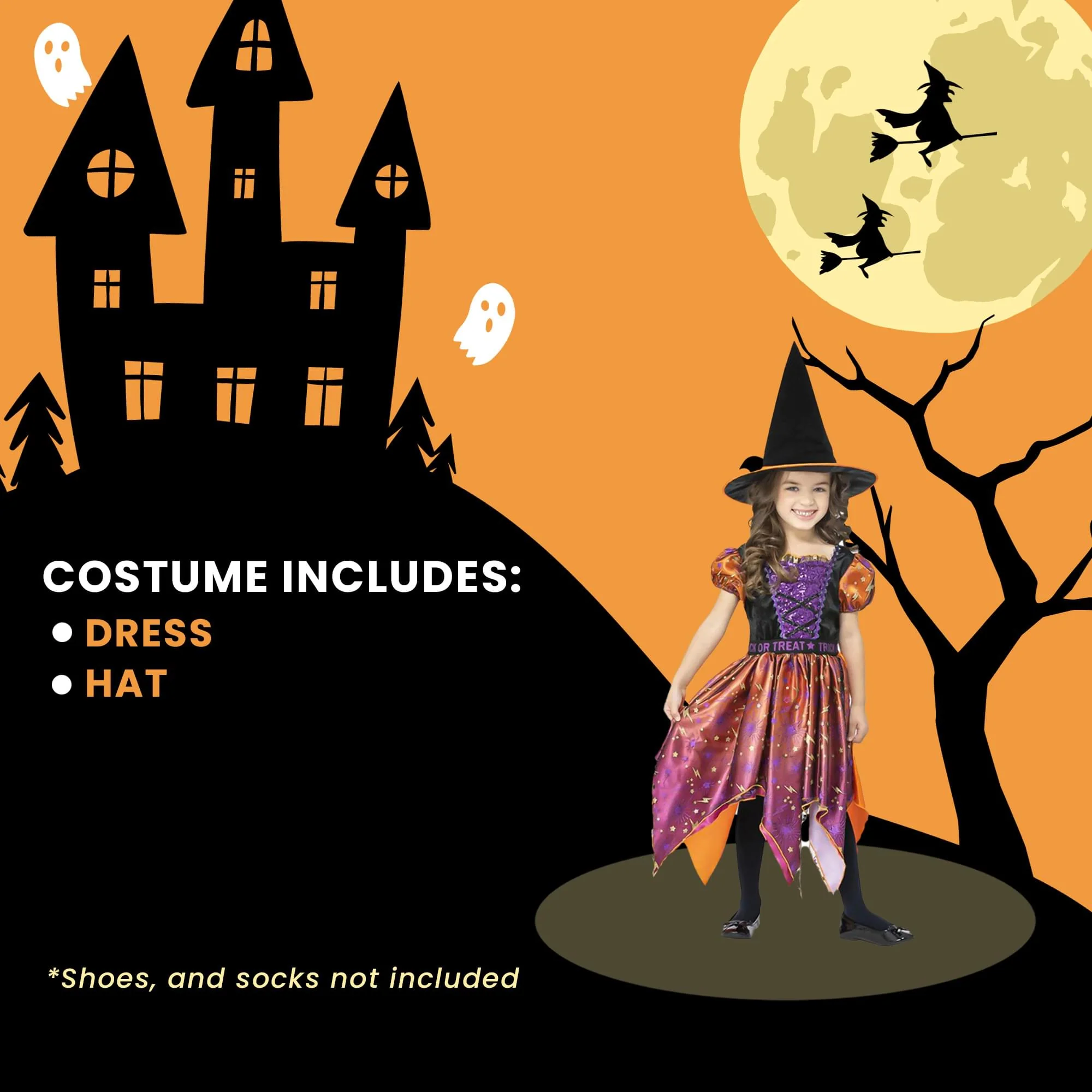 Moon & Stars Witch Child Costume - Image 6