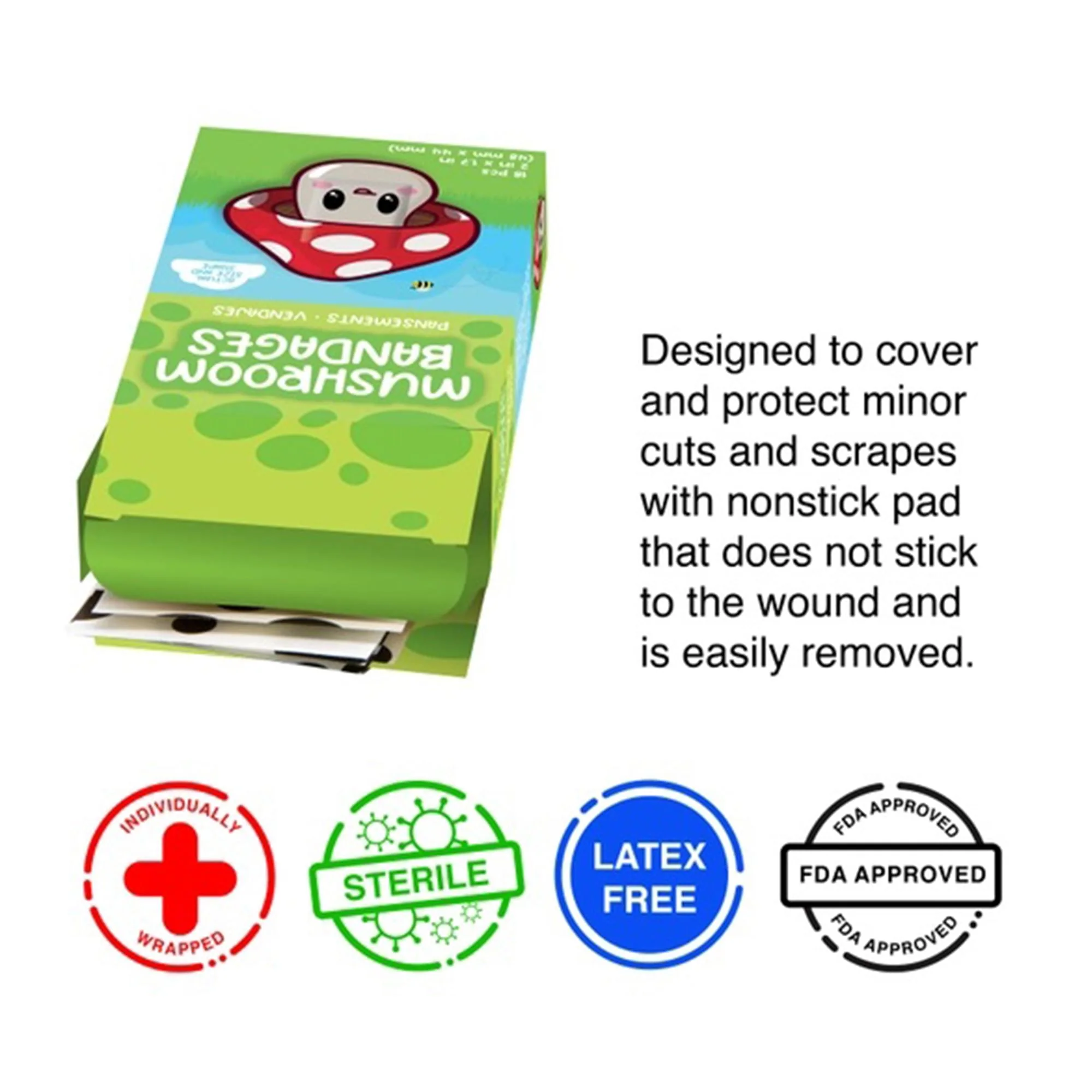 Mushroom Adhesive Bandages | 18 Count - Image 3