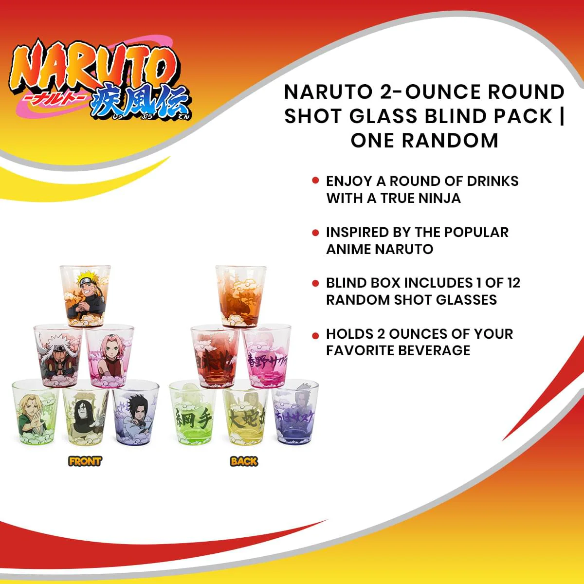 Naruto 2-Ounce Round Shot Glass Blind Pack | One Random - Image 7