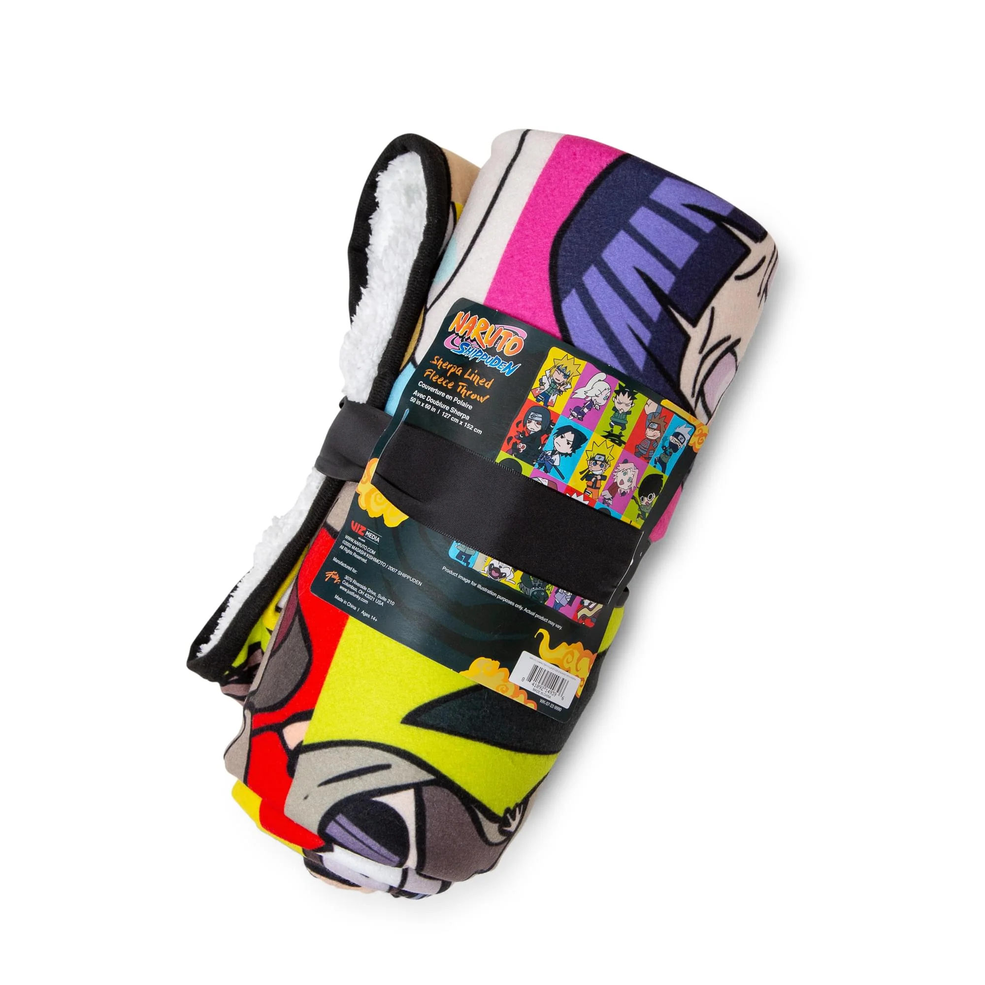 Naruto Character Collage Fleece Throw Blanket With Sherpa Backing | 50 x 60 Inch - Image 9