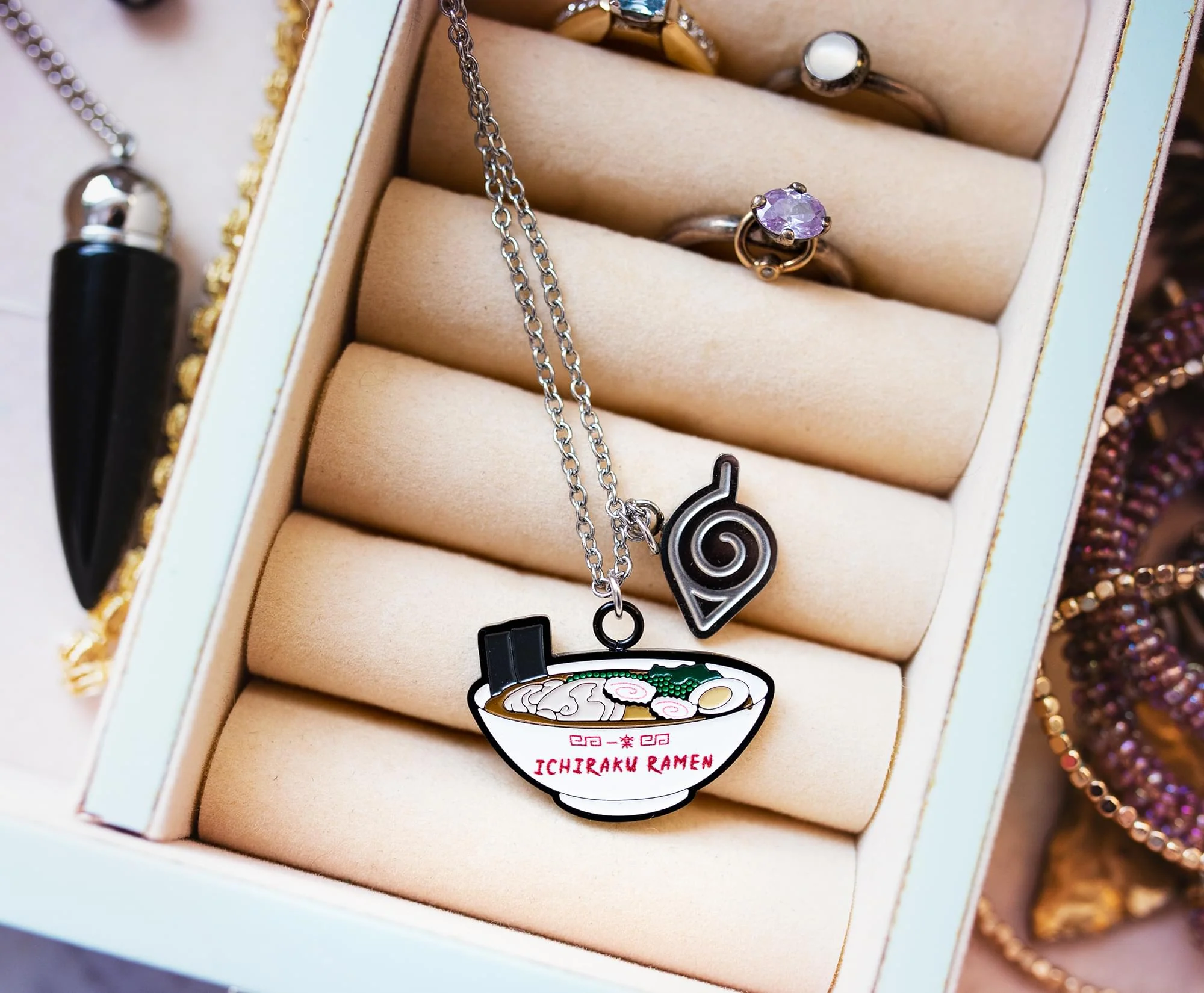 Naruto Shippuden Ichiraku Ramen Metal Enamel Pendant Necklace with Silver Chain - Image 6