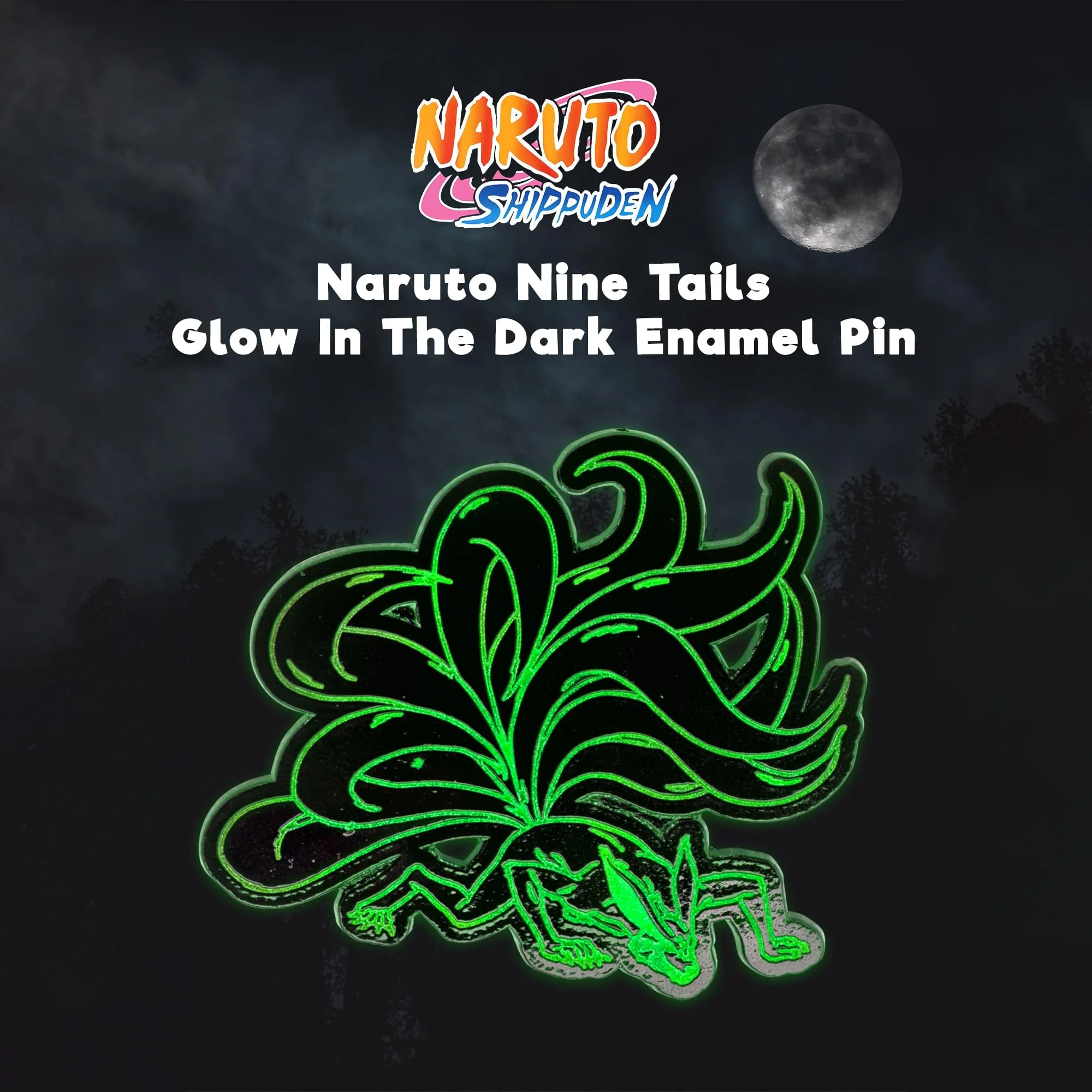 Naruto: Shippuden Nine-Tails Kurama Glow-In-The-Dark Pin | SDCC 2023 Exclusive - Image 2