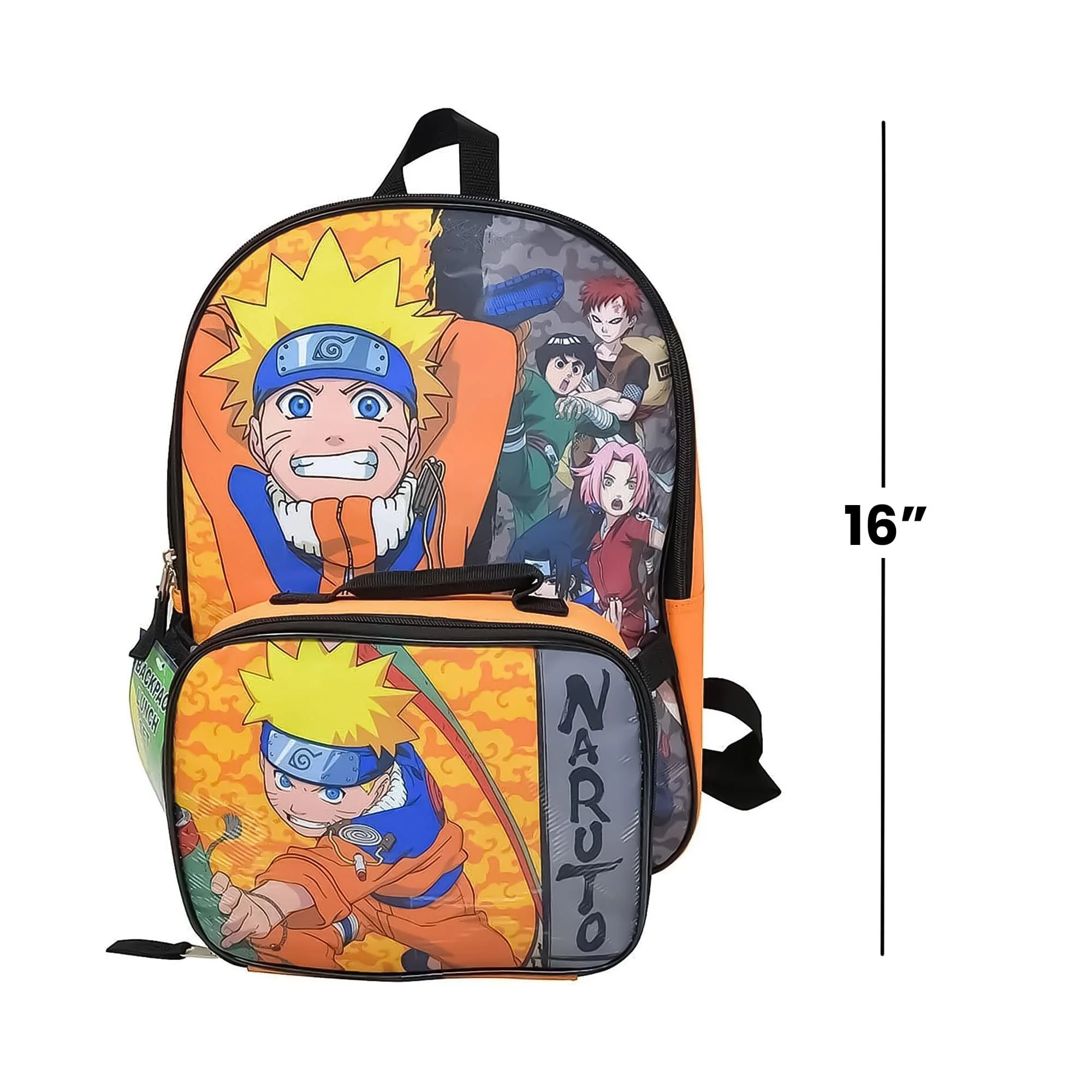 Naruto Uzumaki 16 Inch Kids Backpack with Lunch Bag - Image 4