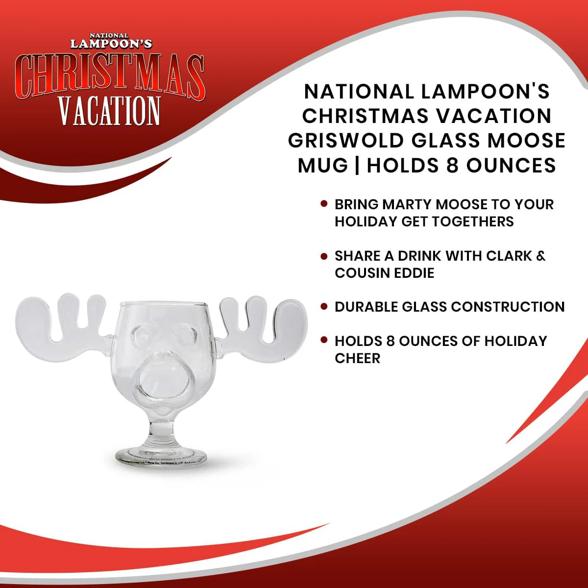 National Lampoon's Christmas Vacation Griswold Glass Moose Mug | Holds 8 Ounces - Image 7