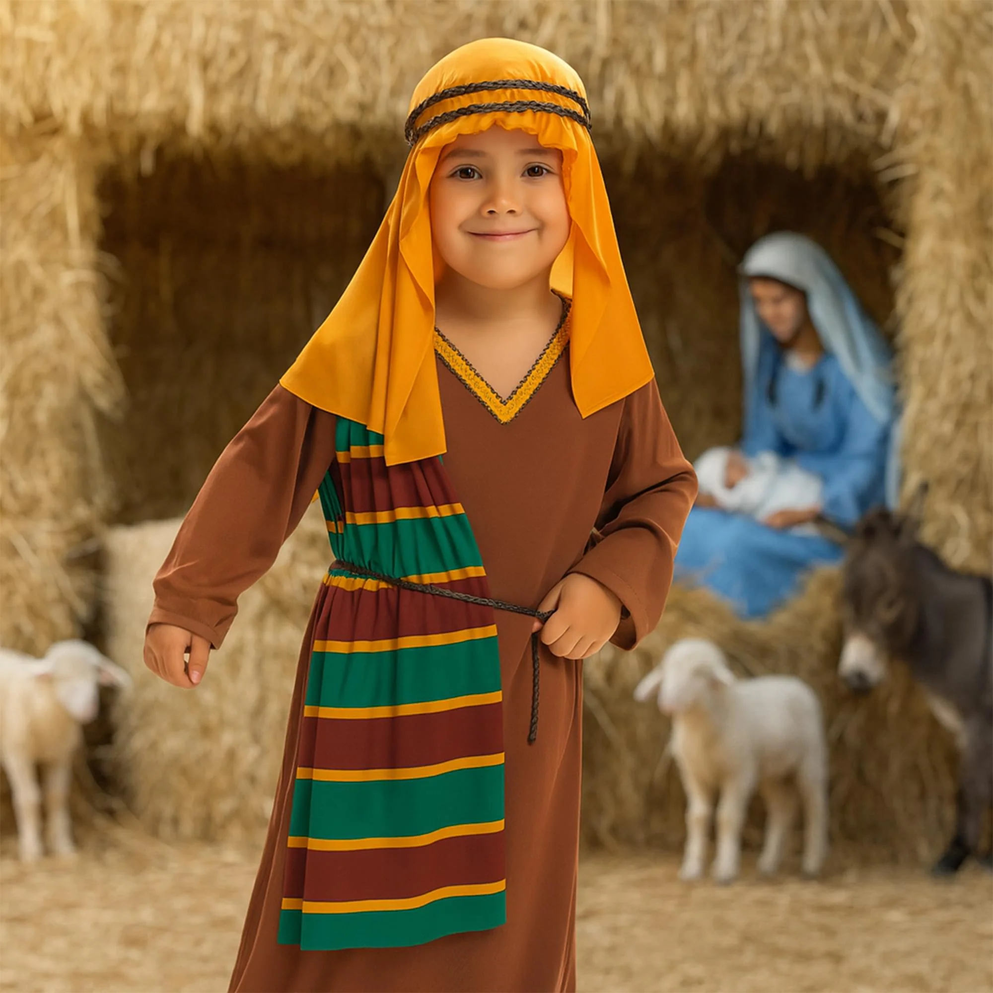 Nativity Scene Boy Villager Toddler Costume - Image 3