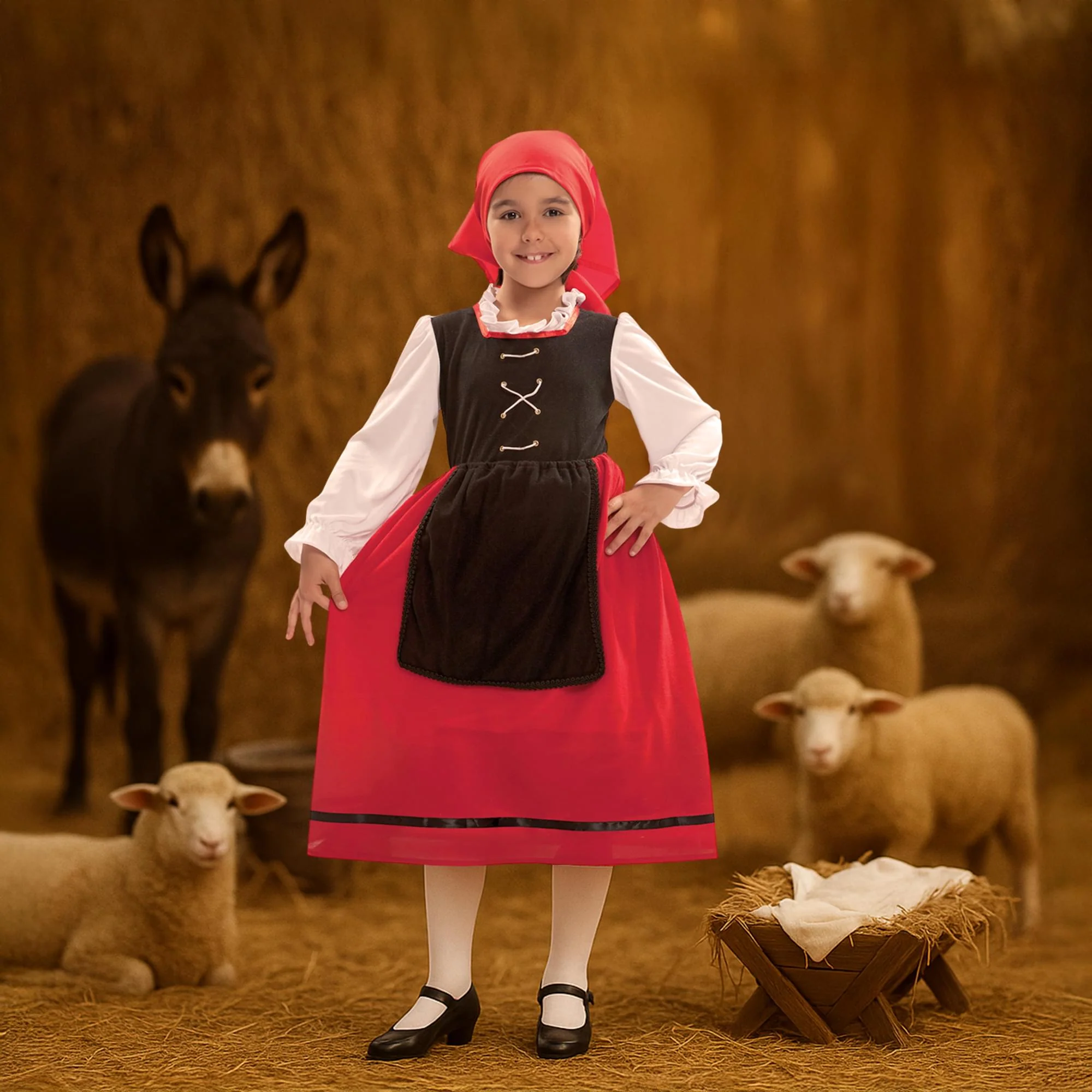 Nativity Scene Girl Villager Toddler Costume - Image 10