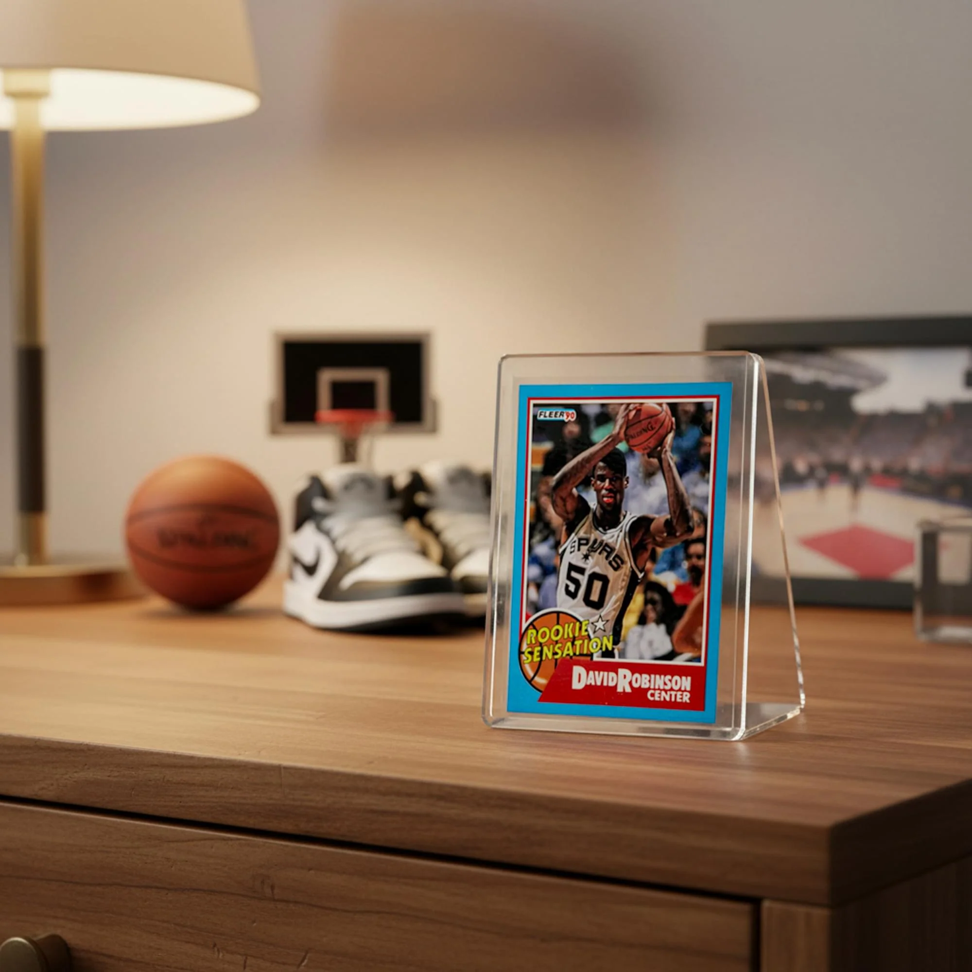 NBA 1990 Fleer David Robinson Rookie Sensation Card - Image 4
