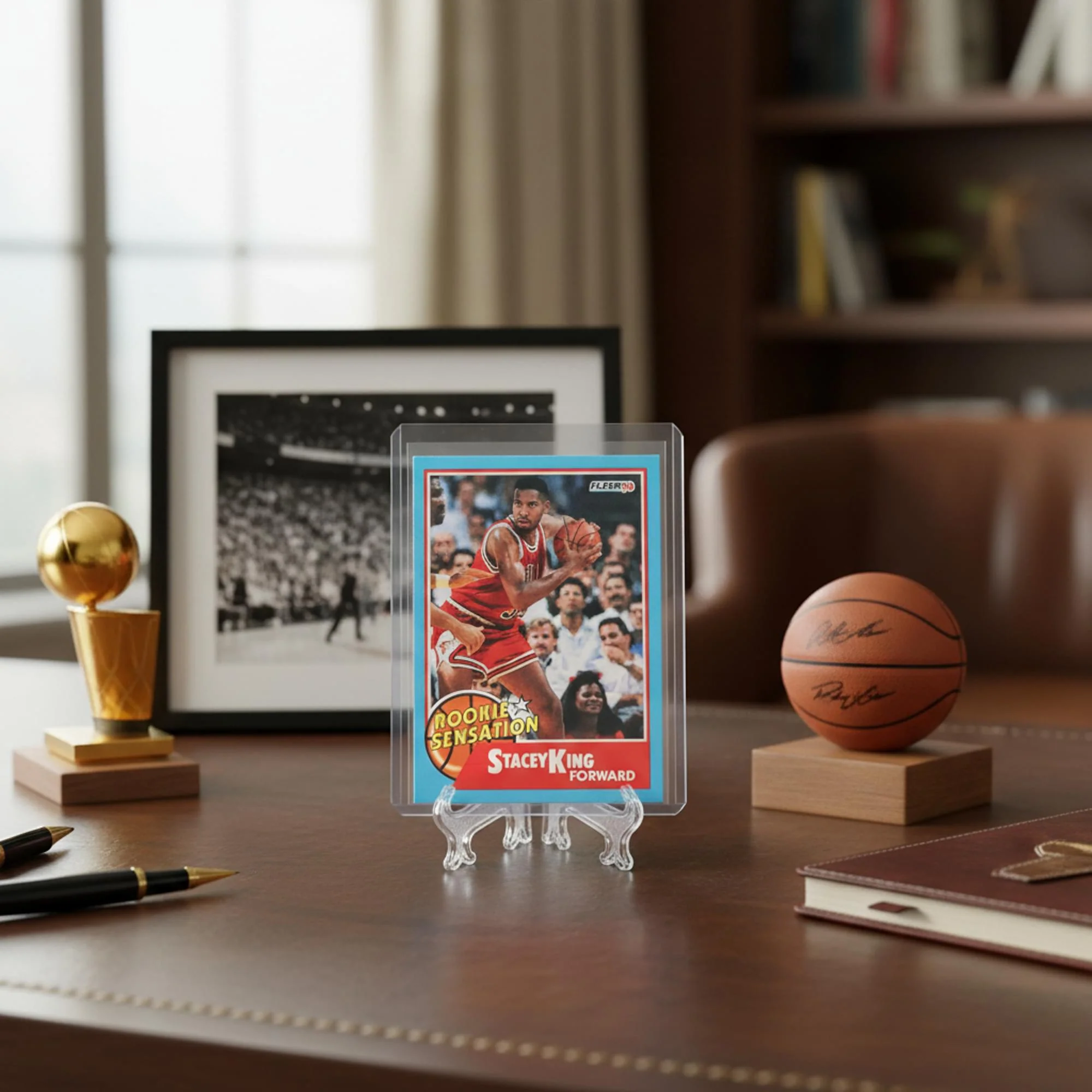 NBA 1990 Fleer Stacey King Rookie Sensation Card - Image 4